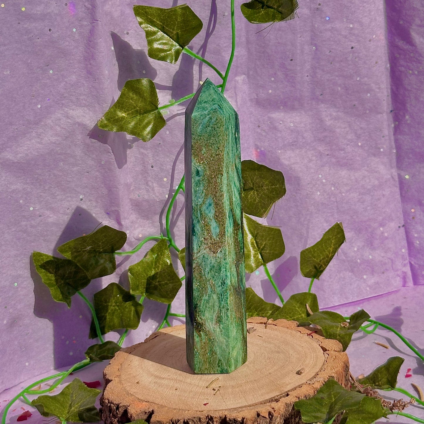 green fuchsite tower