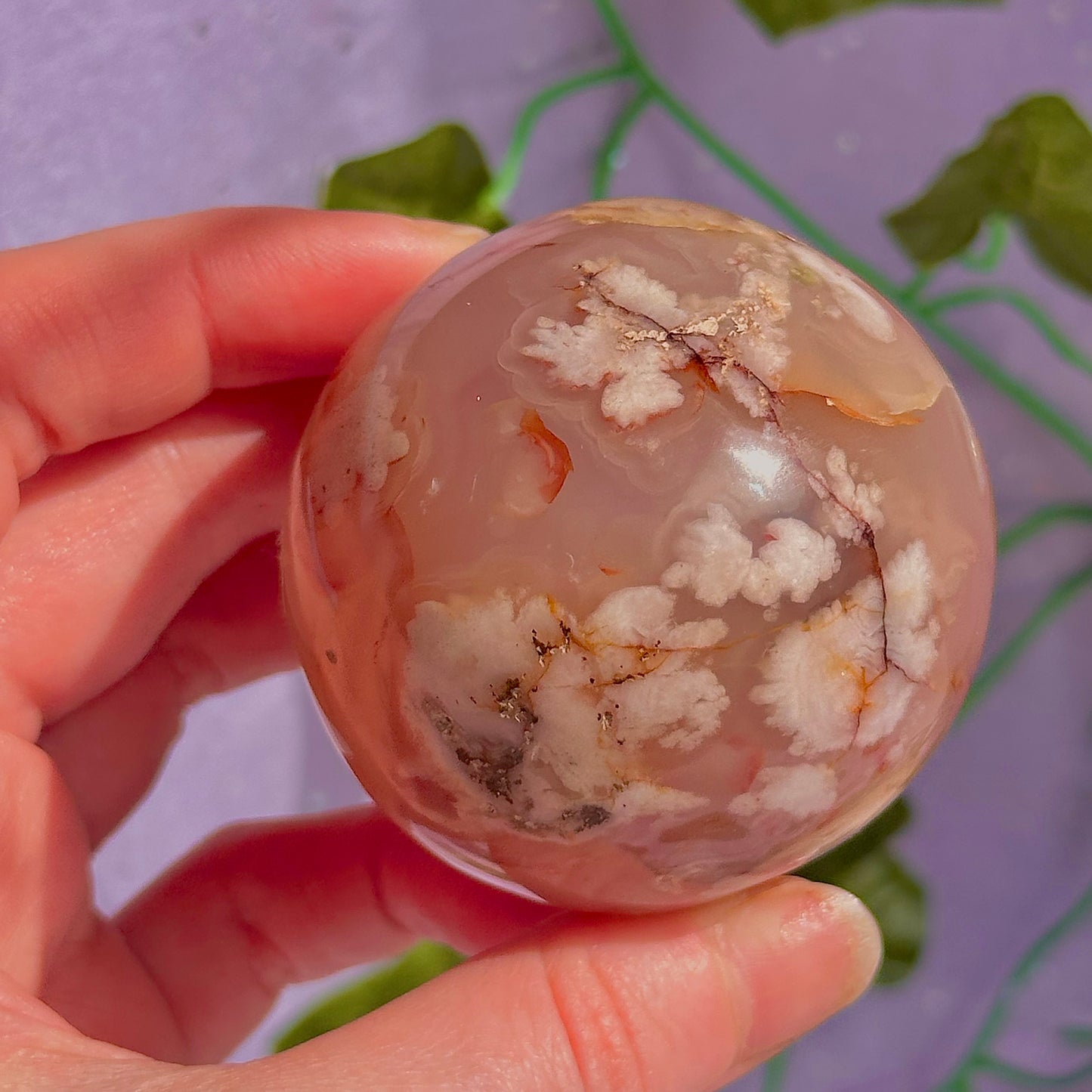 flower agate sphere