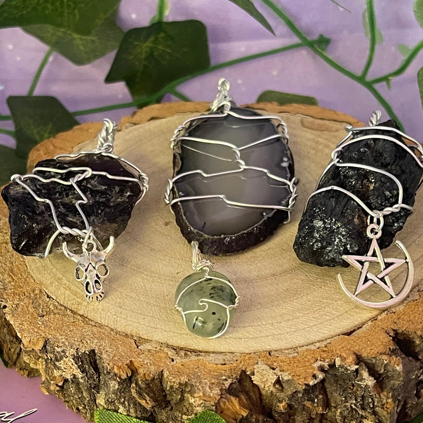 wire wrap pendants halloween
