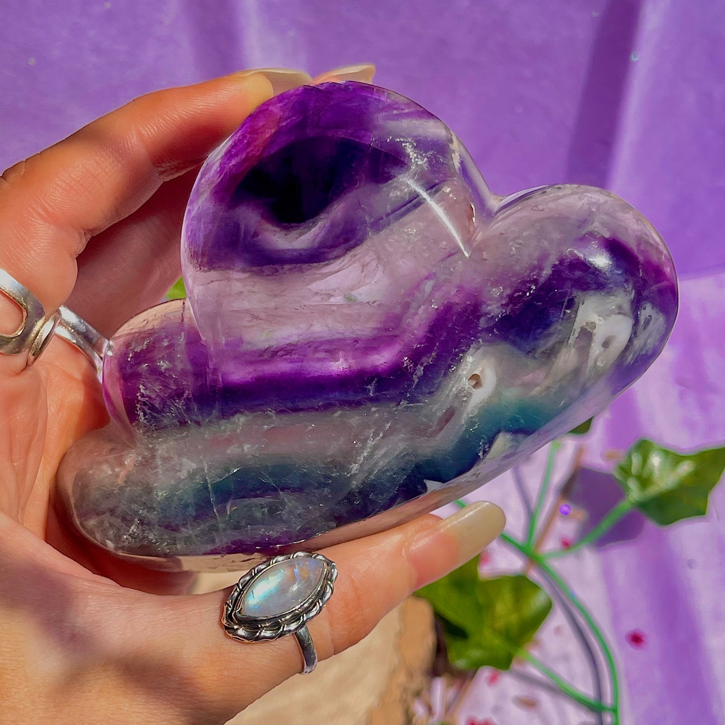 rainbow fluorite cloud bowl B
