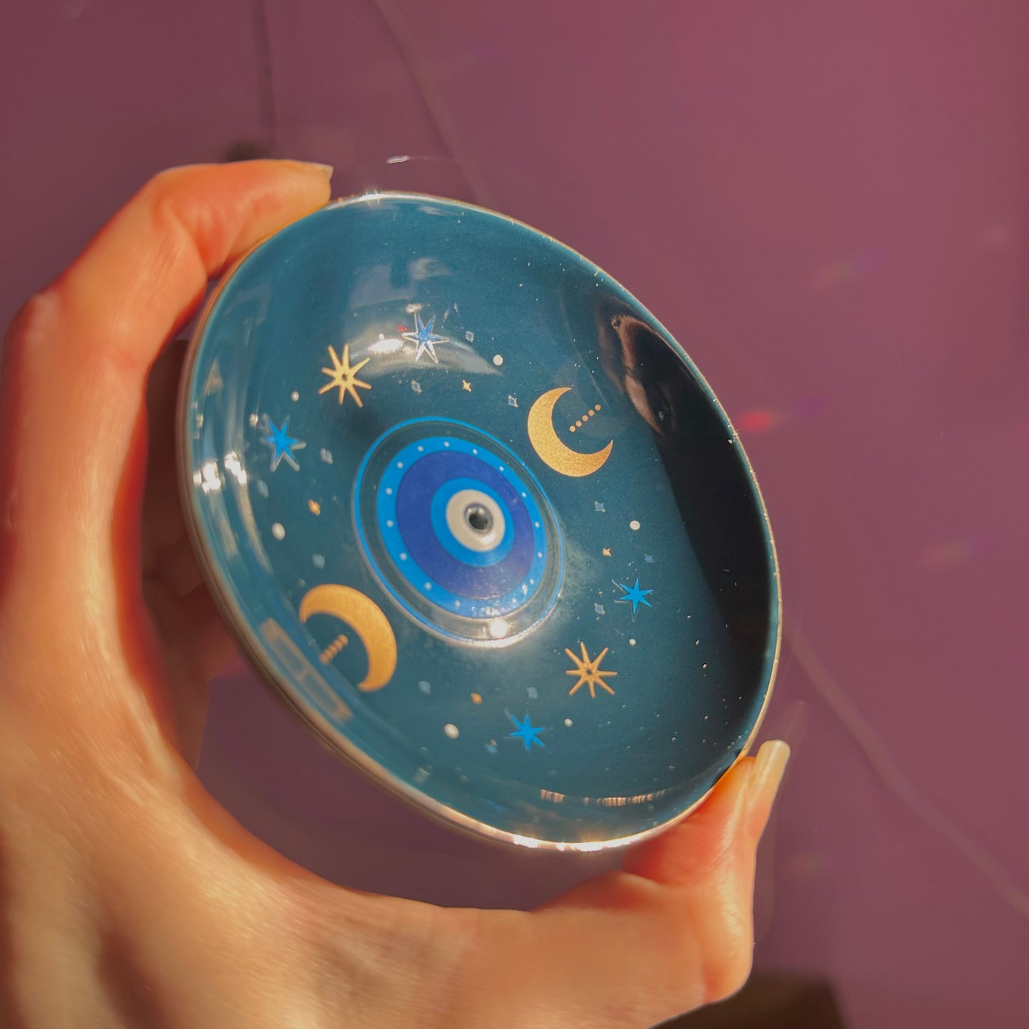 all seeing eye blue print incense holder