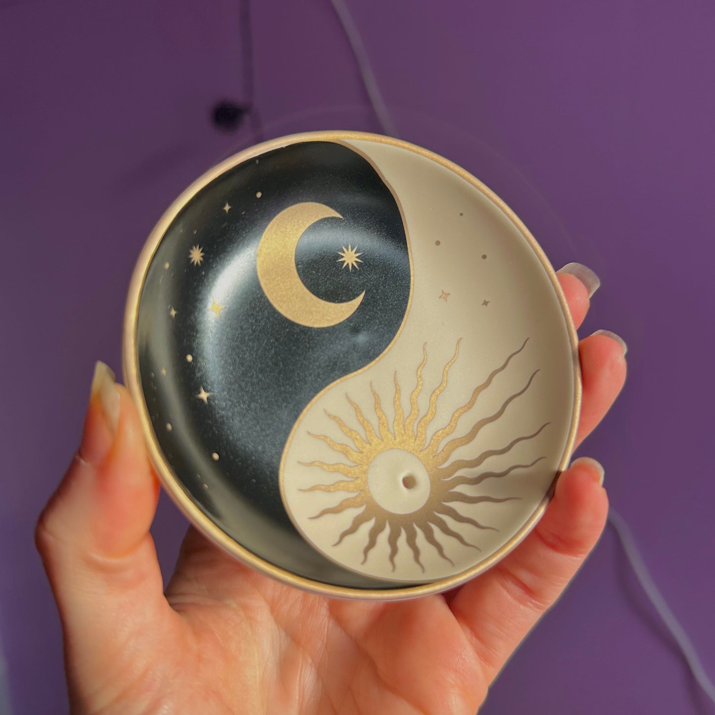 yin yang ceramic incense holder