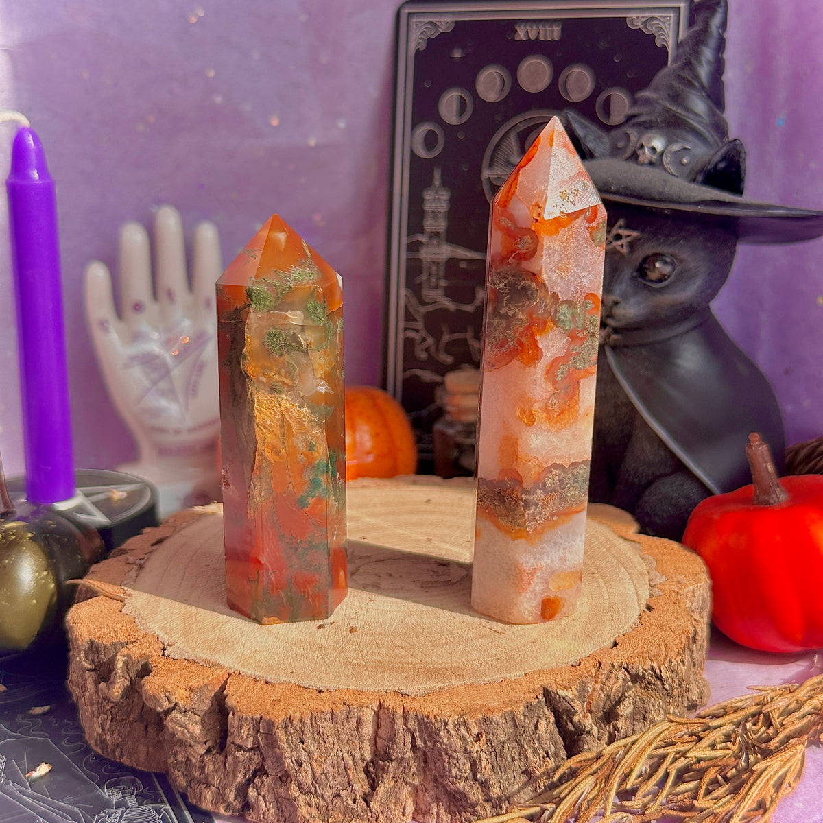 carnelian x moss agate towers ~ choose your own