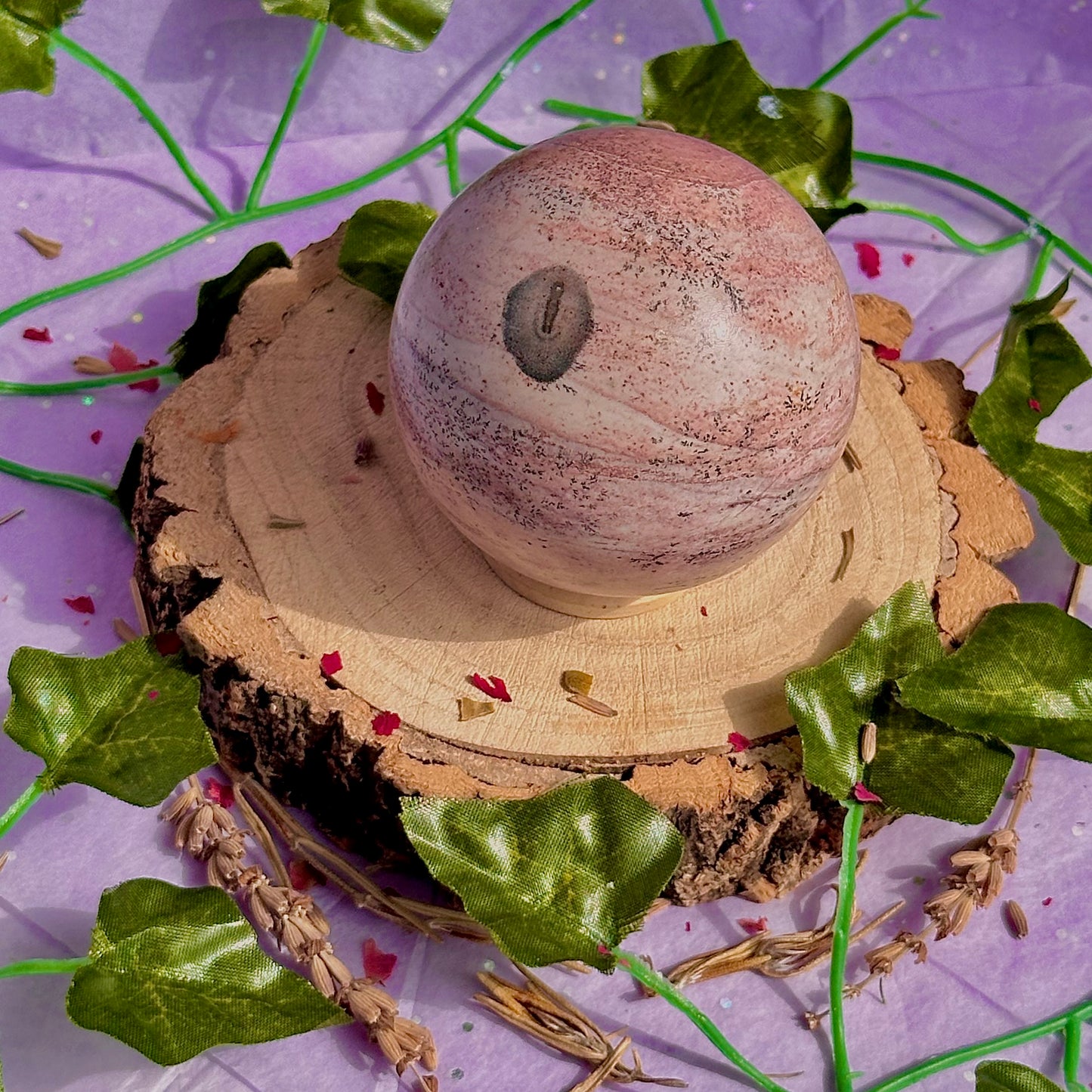 pink picture jasper sphere