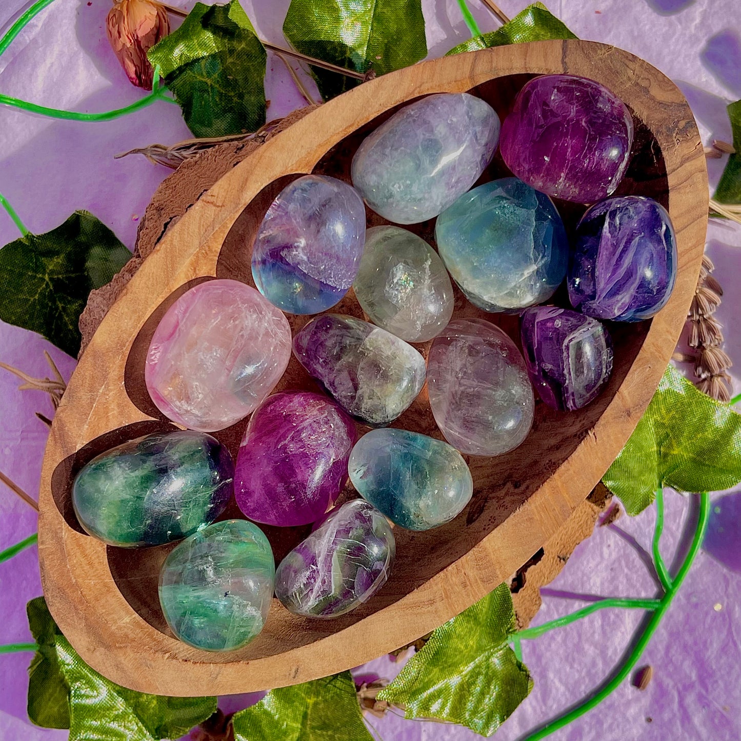 rainbow fluorite tumbles