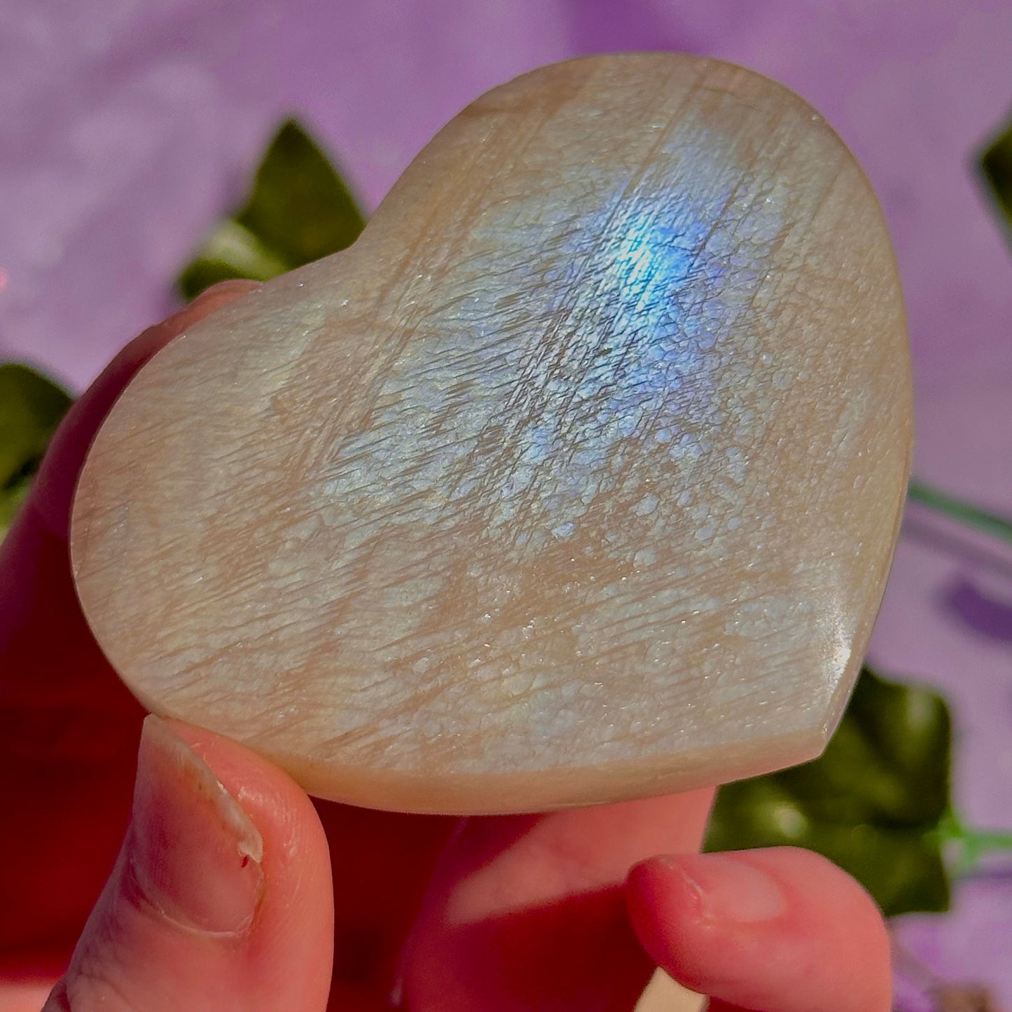 belomorite sunstone & moonstone heart carvings ~ intuitively chosen