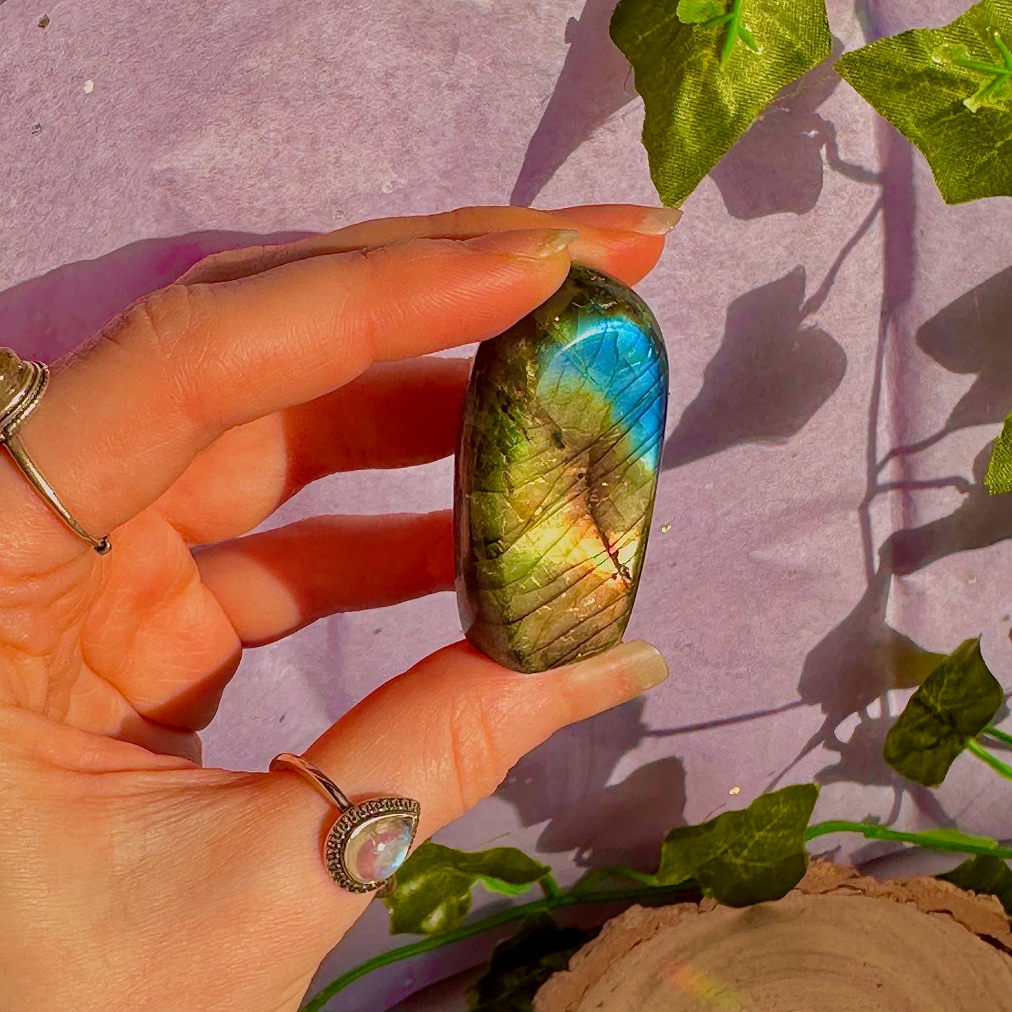 labradorite oil spill flash mini freeform ~ intuitively chosen