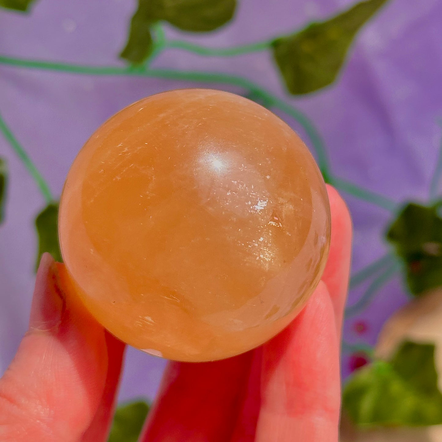 honey calcite sphere