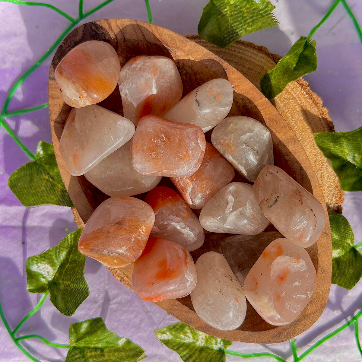 bahia chalcedony (bahia agate / orange chalcedony) tumbles ~ preloved