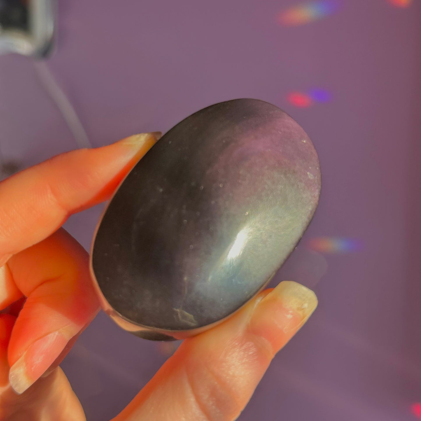 rainbow obsidian palm stone ~ intuitively chosen