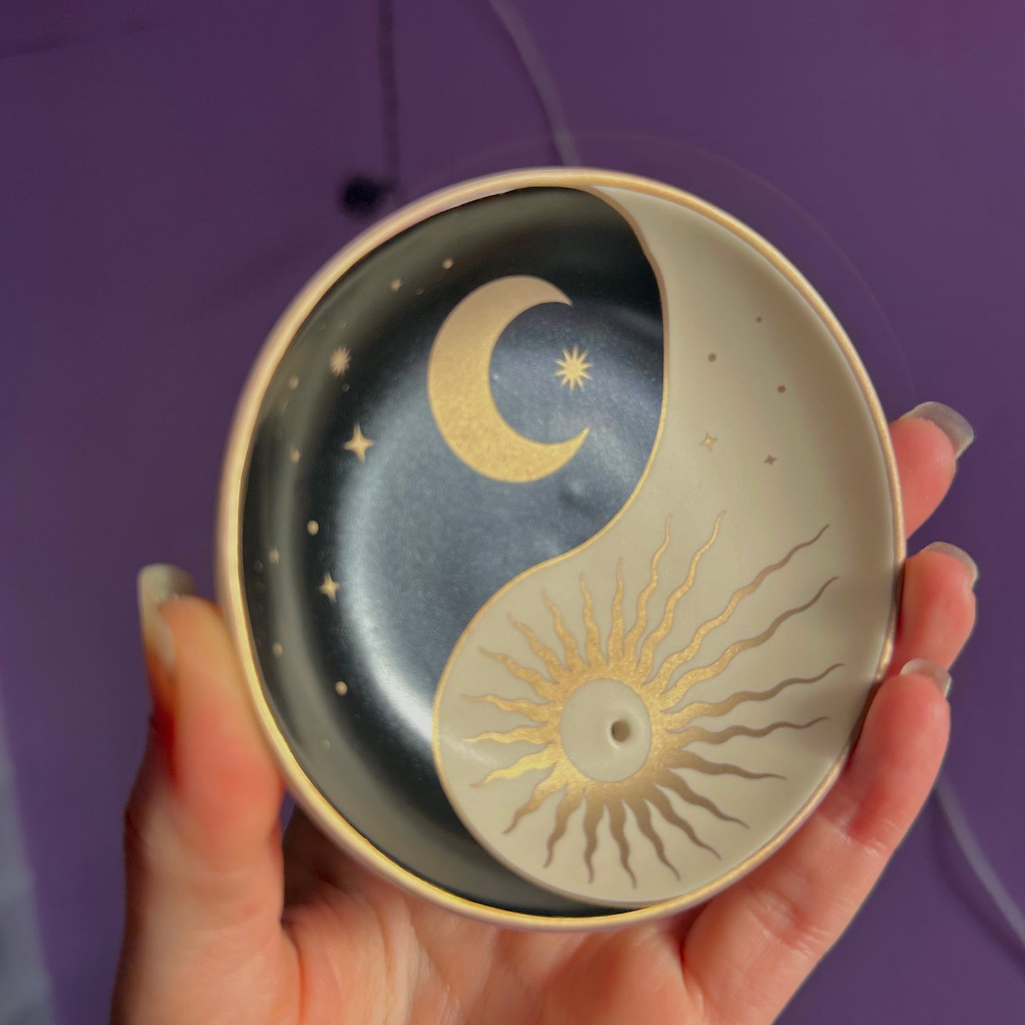 yin yang ceramic incense holder