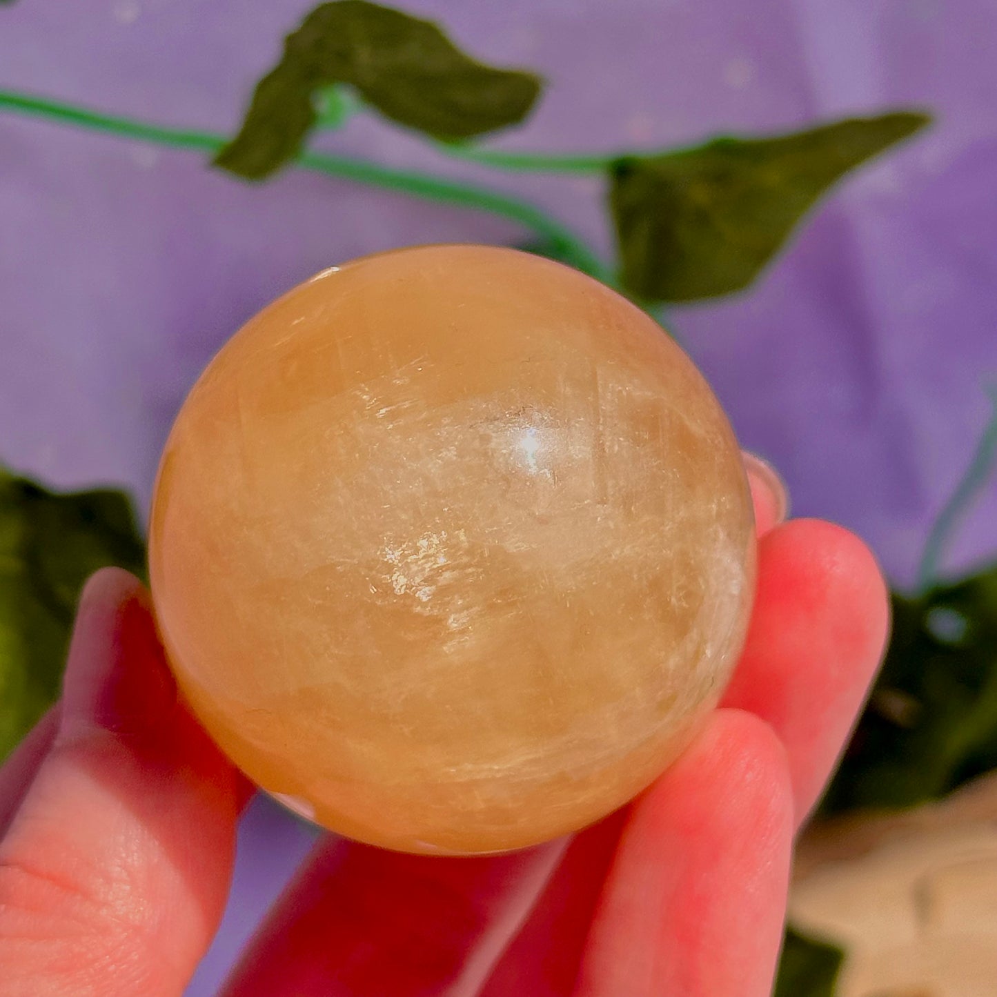 honey calcite sphere