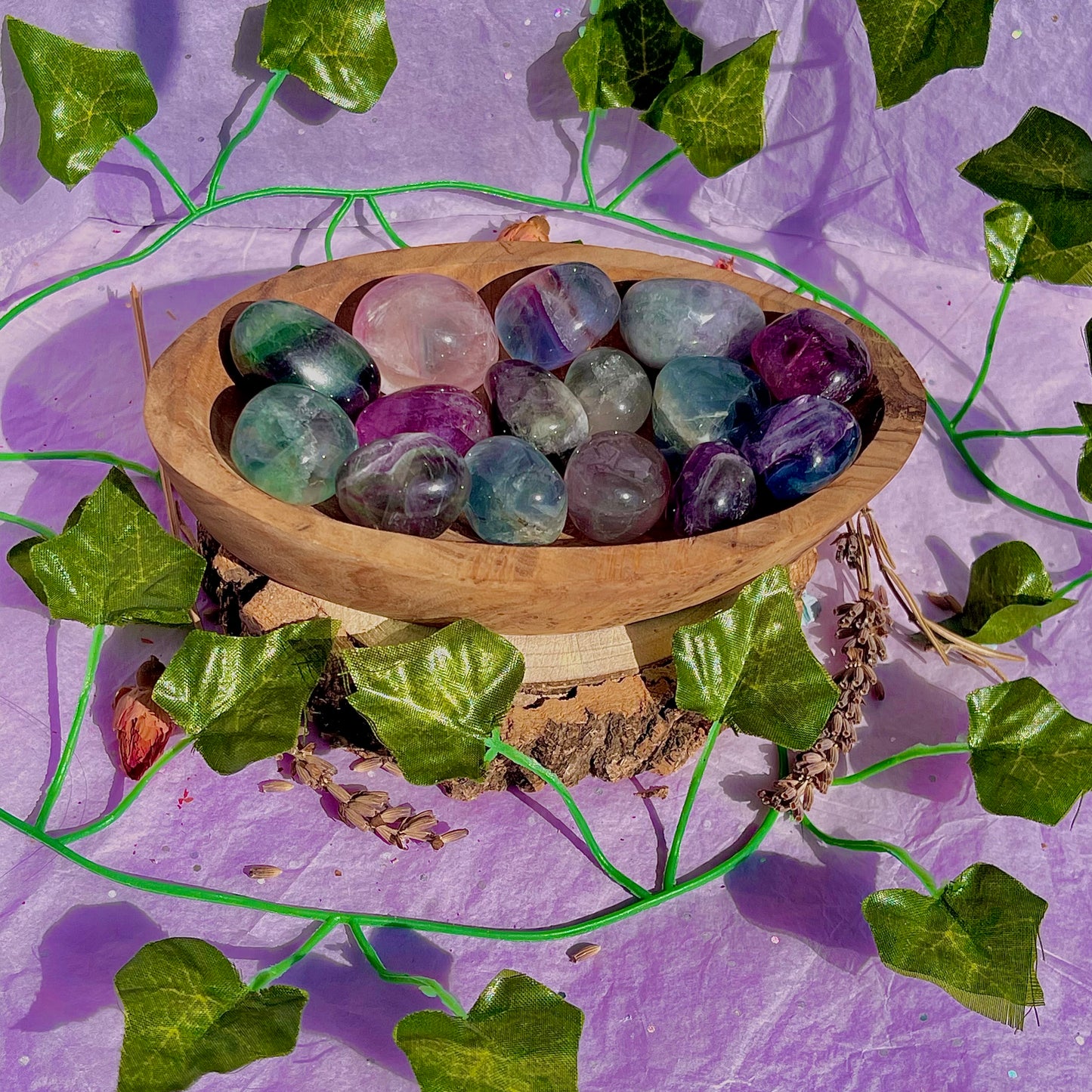 rainbow fluorite tumbles