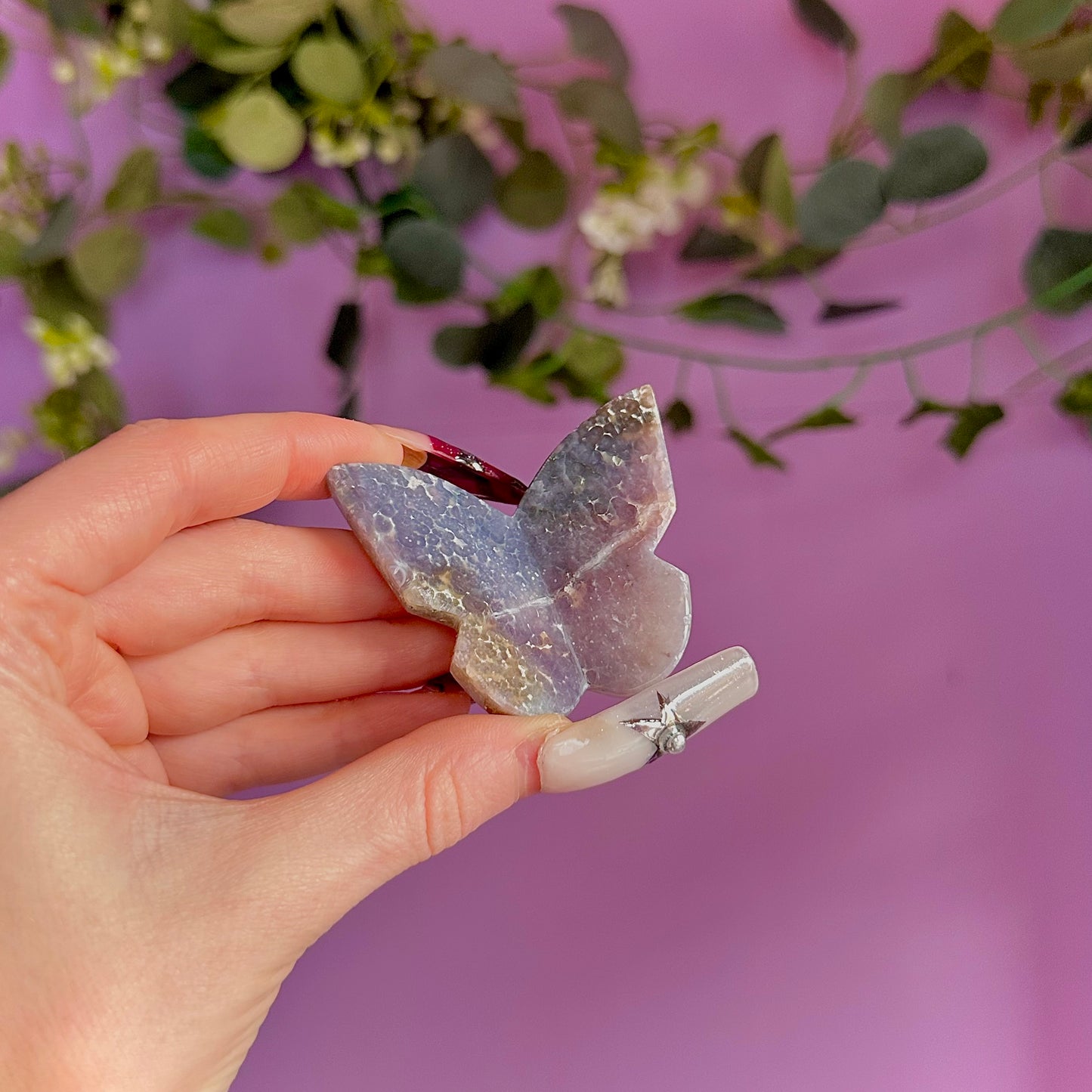 grape agate butterfly carving ~ intuitively chosen