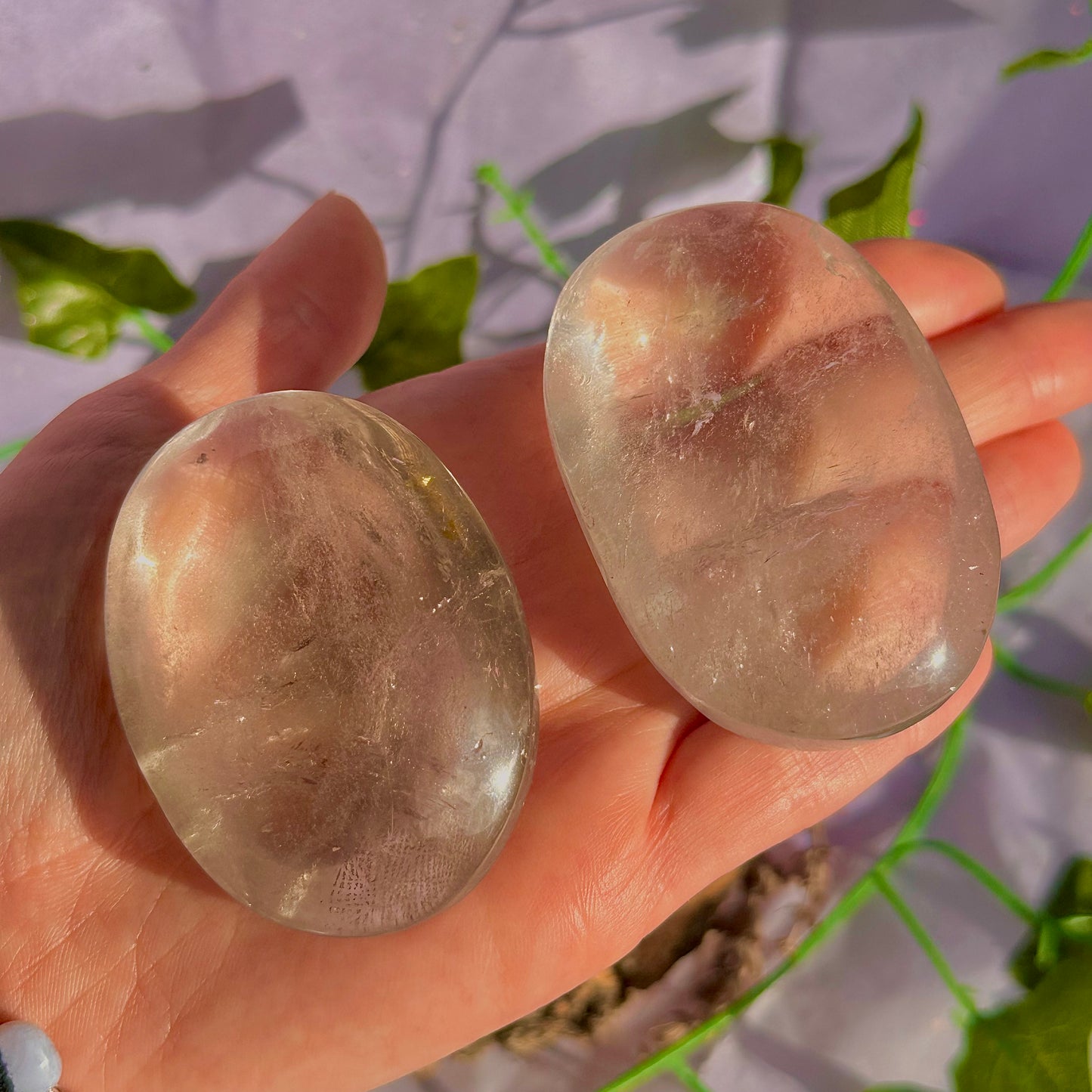 clear quartz palm stone ~ intuitively chosen