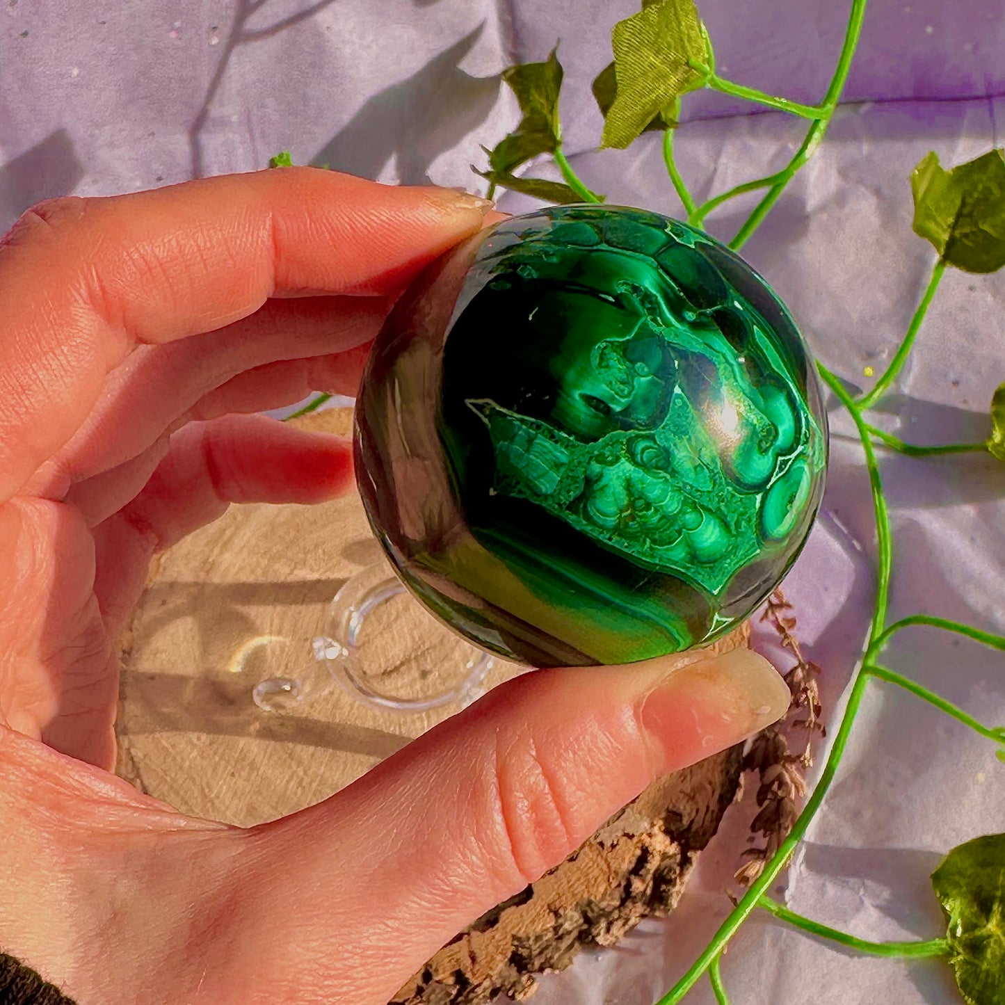 malachite sphere ~ 228g
