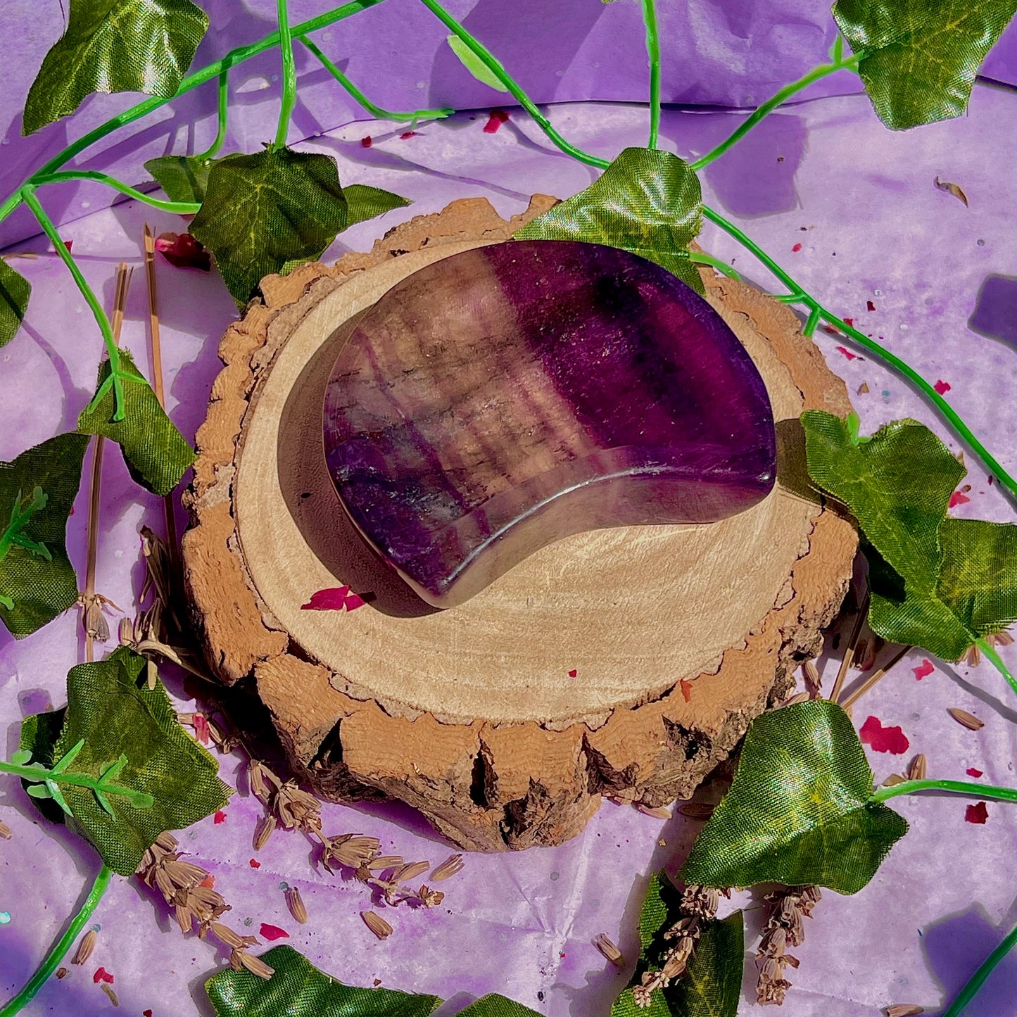 rainbow fluorite moon bowl C