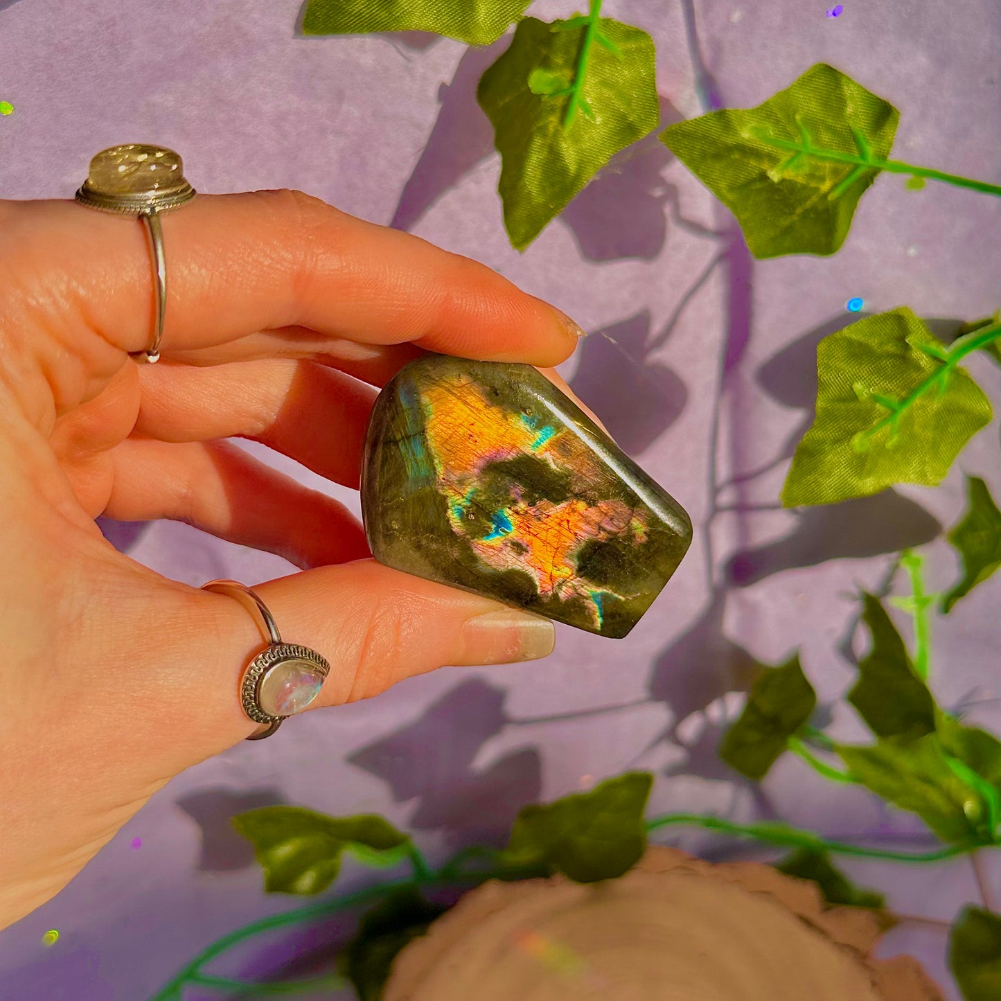 labradorite oil spill flash mini freeform ~ intuitively chosen