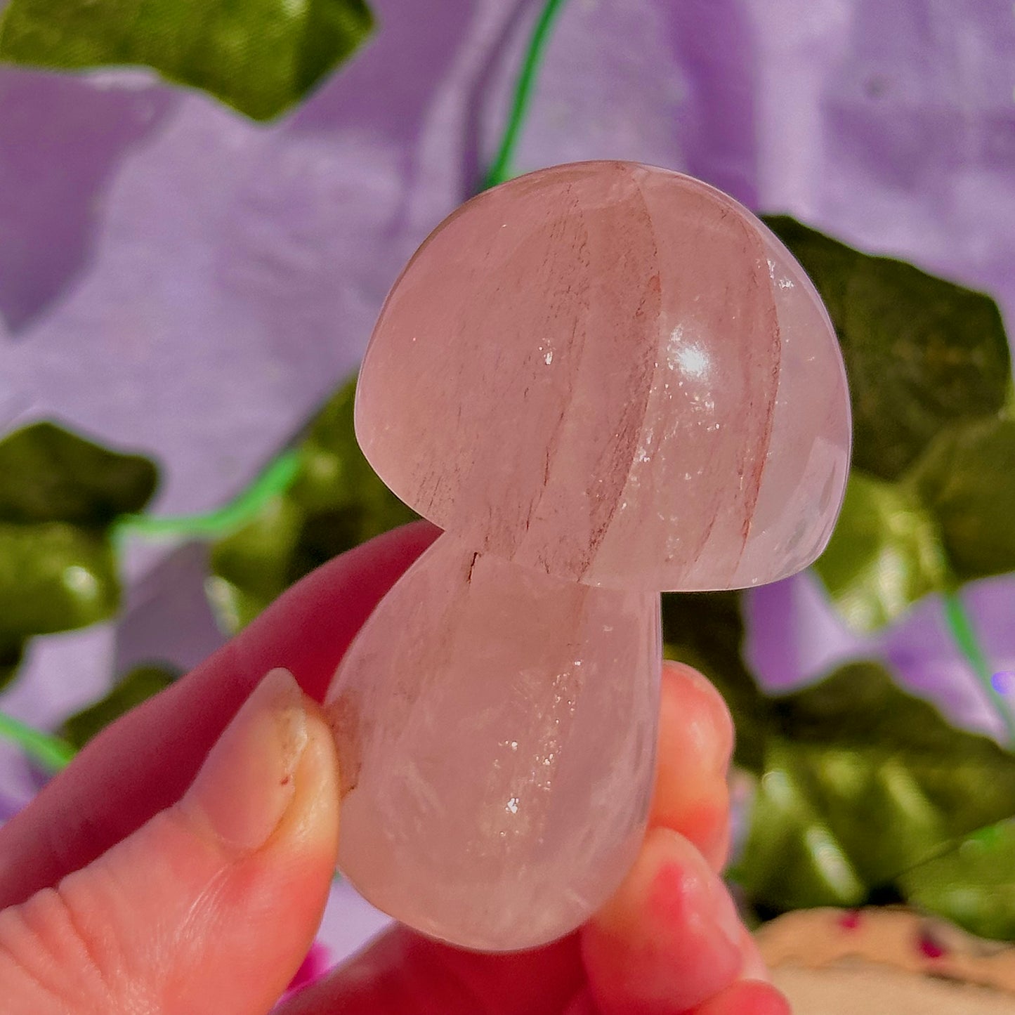 hematoid quartz mushroom carving
