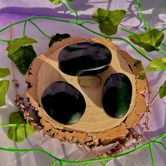 rainbow obsidian palm stone ~ intuitively chosen