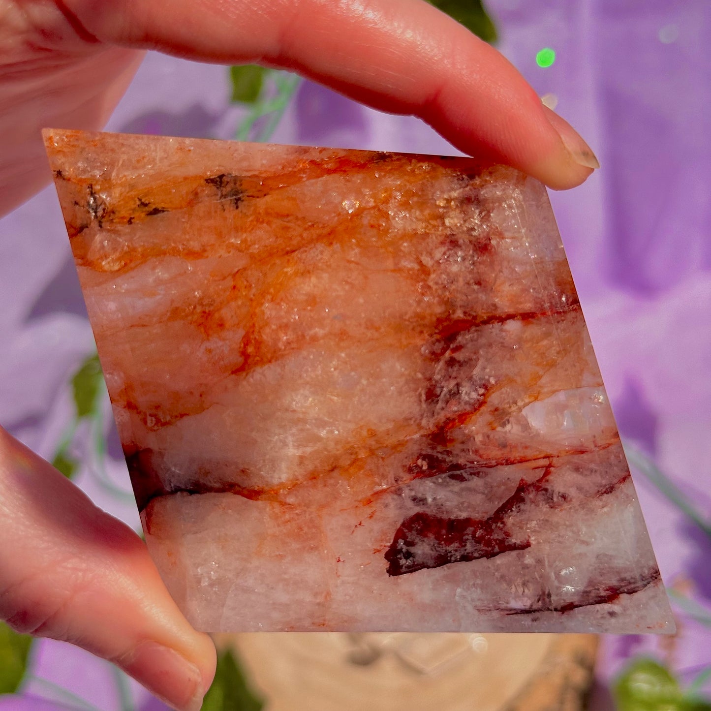 fire quartz diamond carving with stand