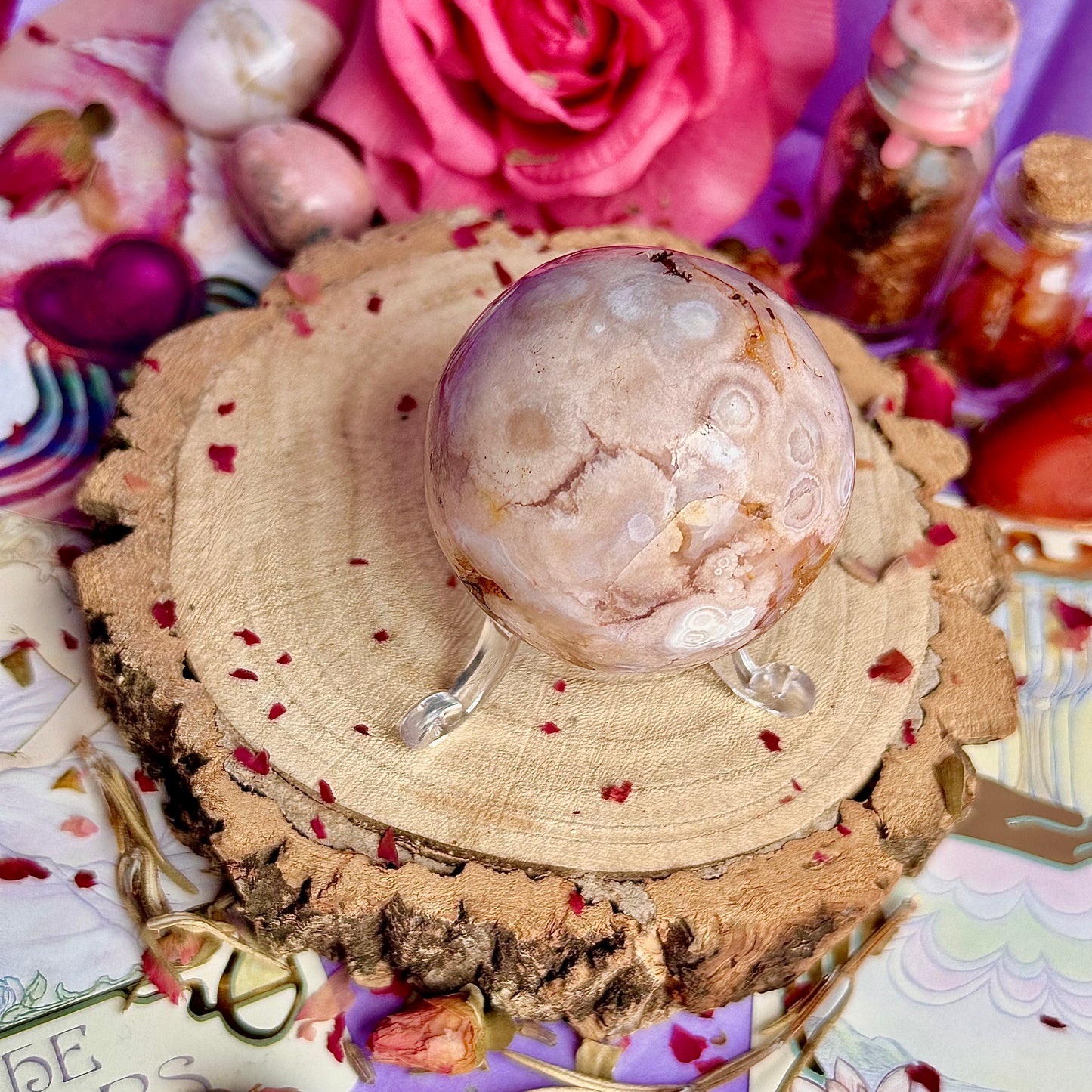 flower agate sphere B