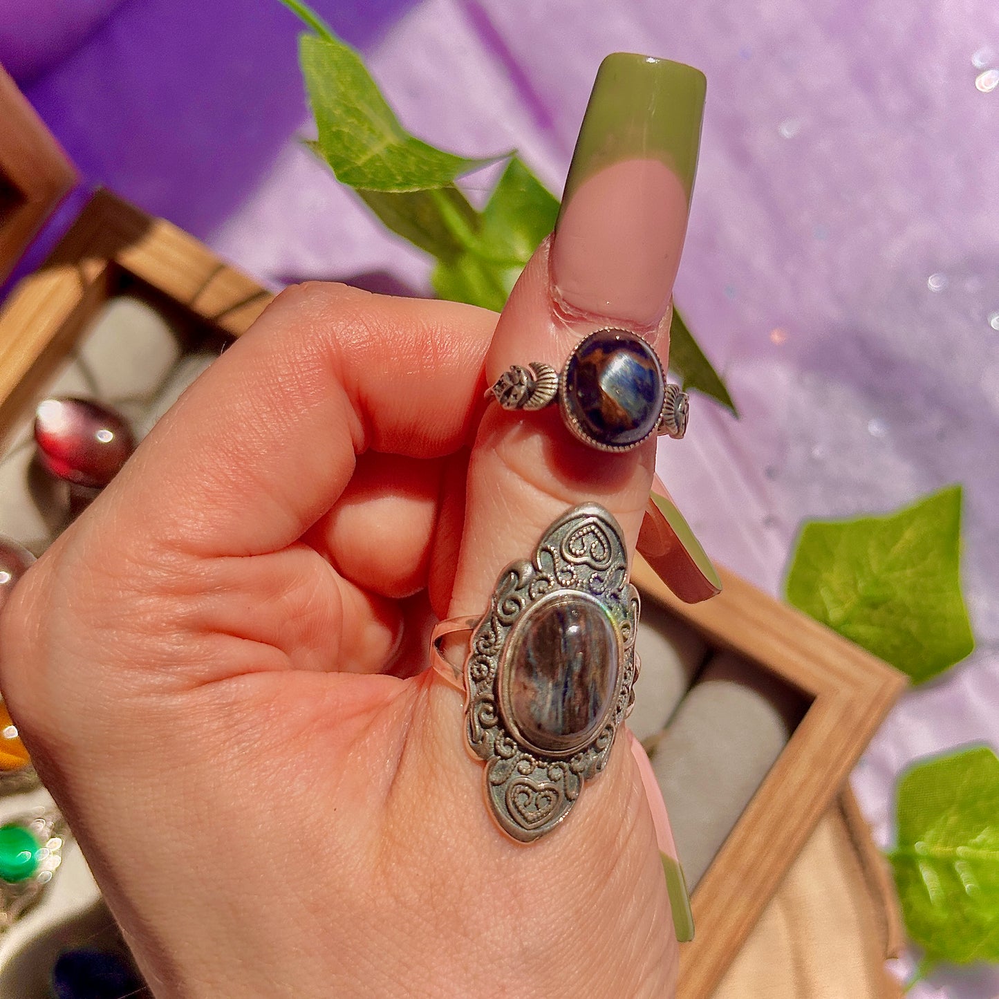 pietersite 925 sterling silver adjustable ring