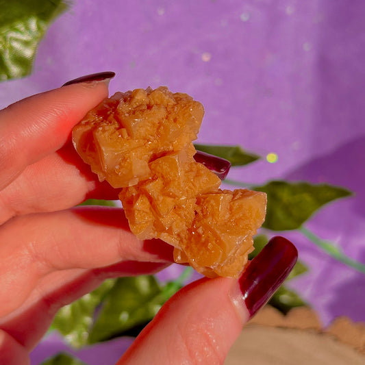 orange calcite specimen cluster B