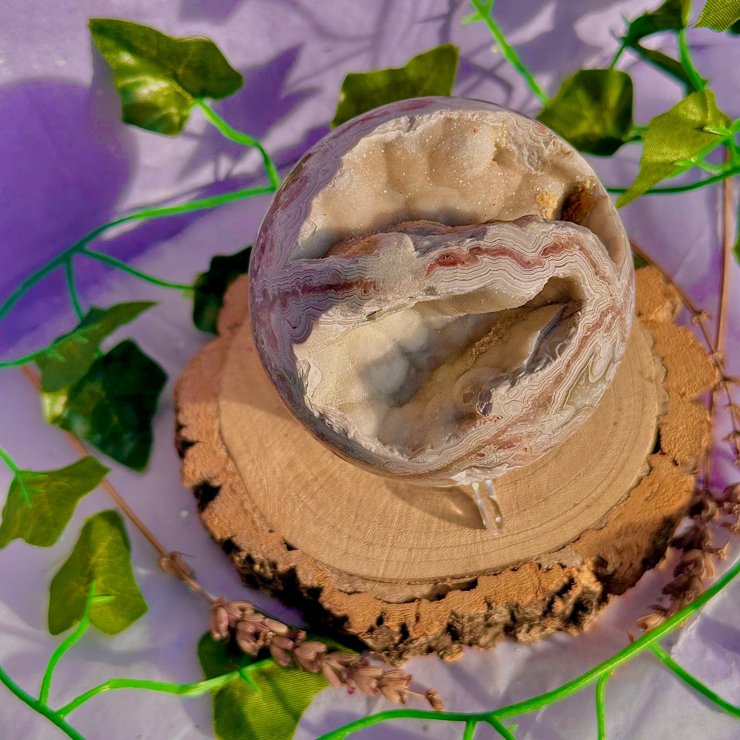 druzy crazy lace agate sphere ~ 546g