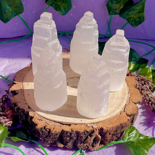 satin spar selenite tower mini