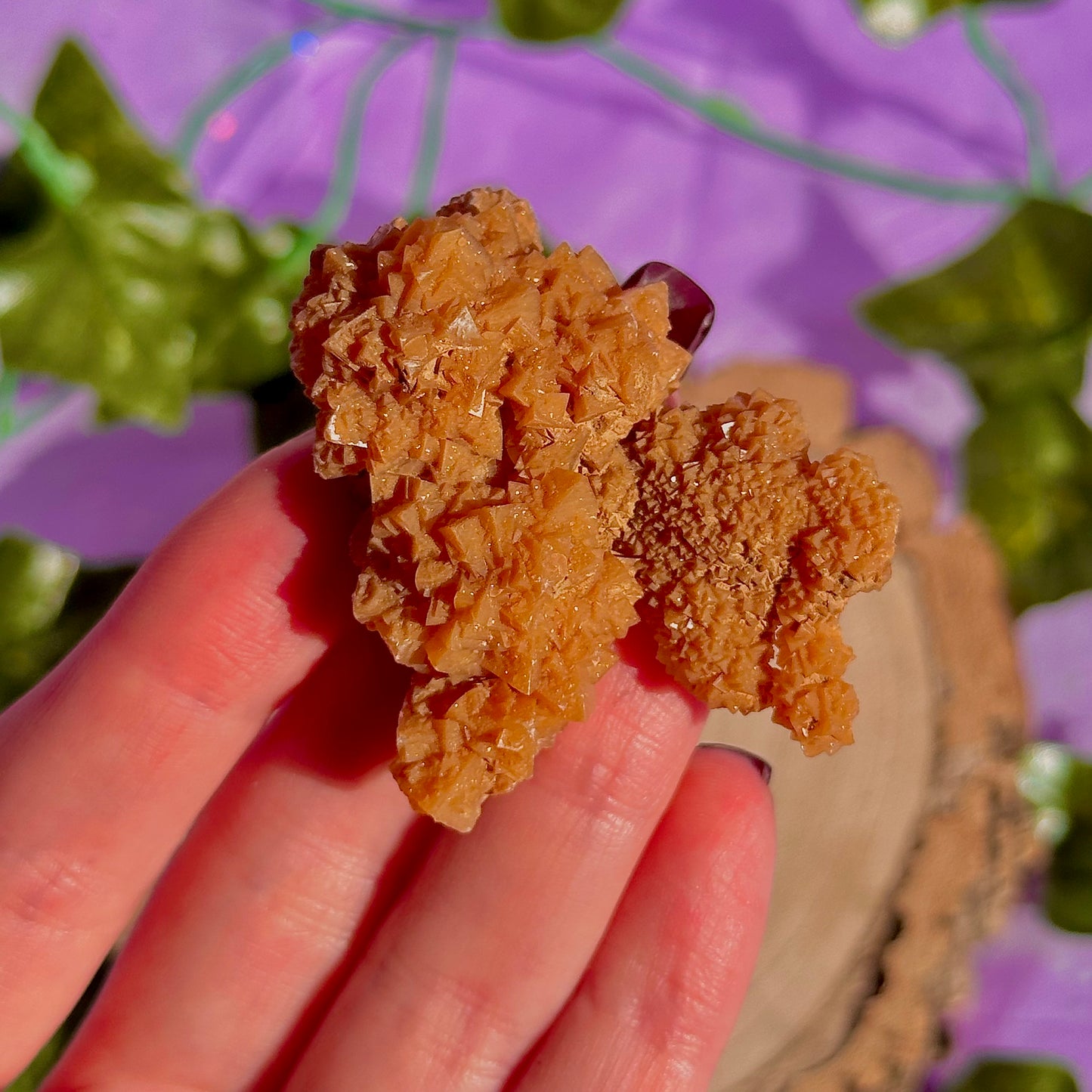 orange calcite specimen cluster A