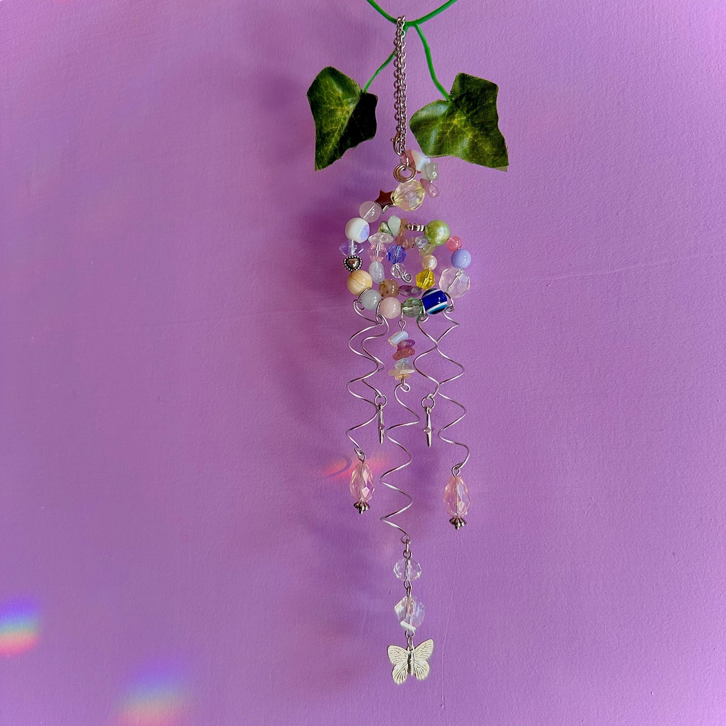 pastel jelly fish spiral suncatcher