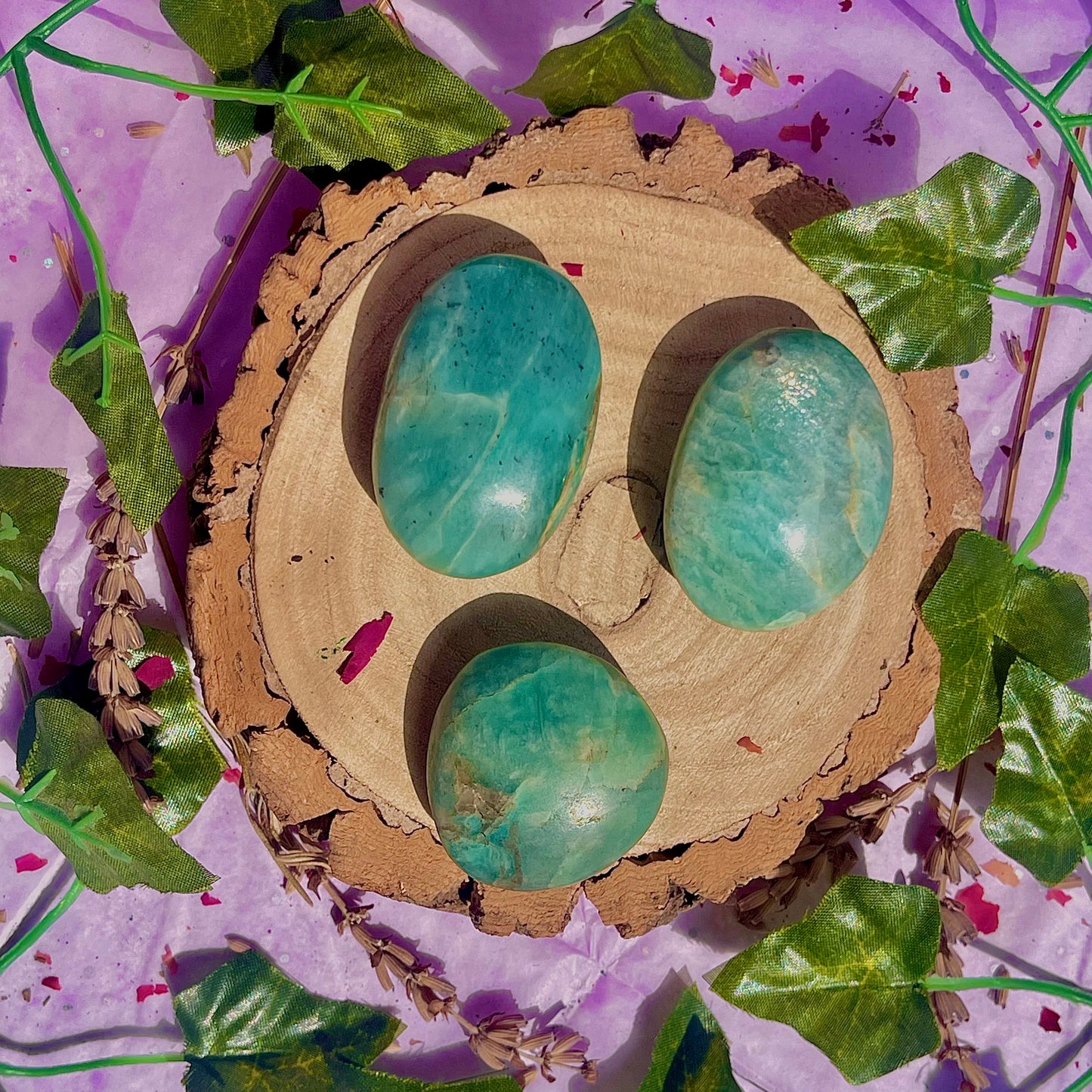amazonite palm stones ~ intuitively chosen