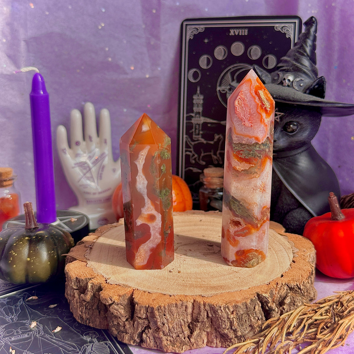 carnelian x moss agate towers ~ choose your own
