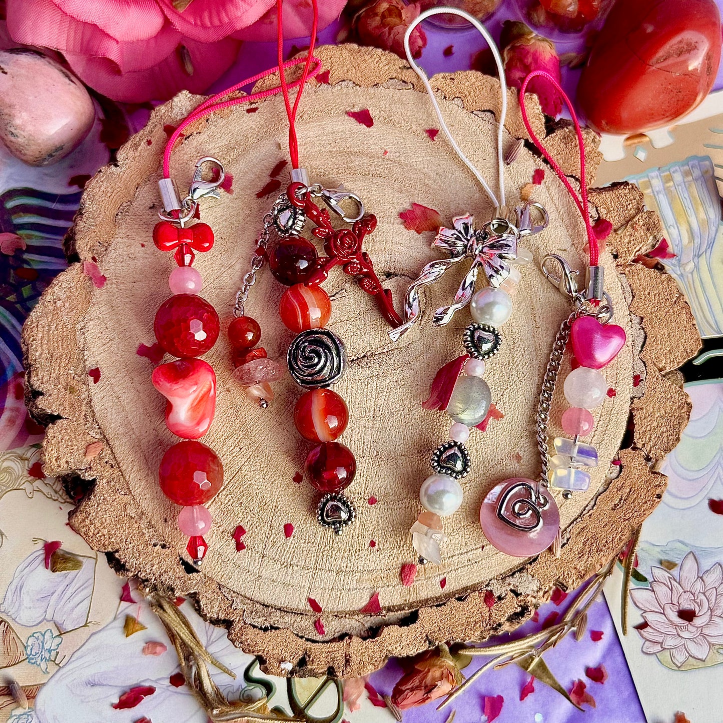 vintage love letter phone charms