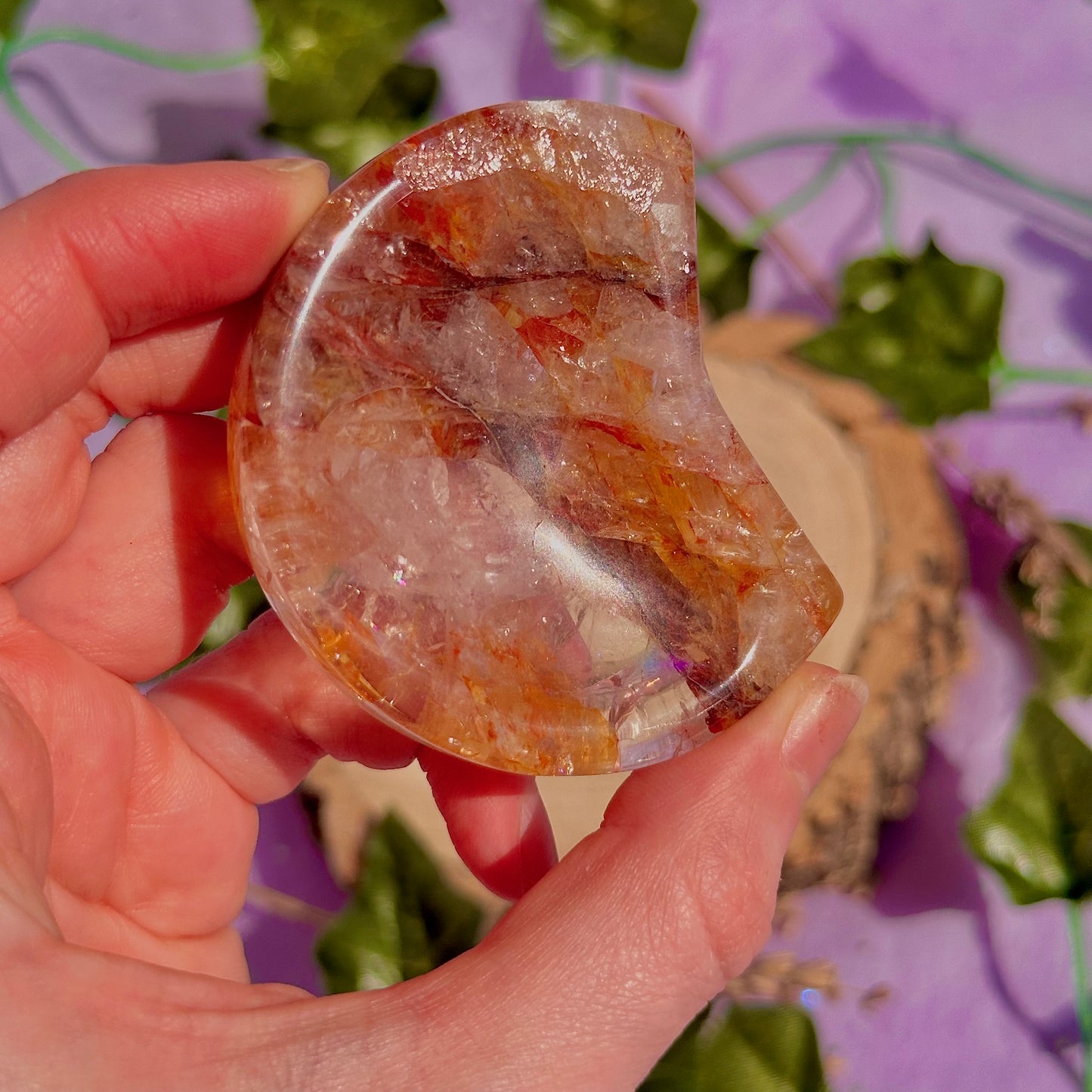 fire quartz moon bowl carving