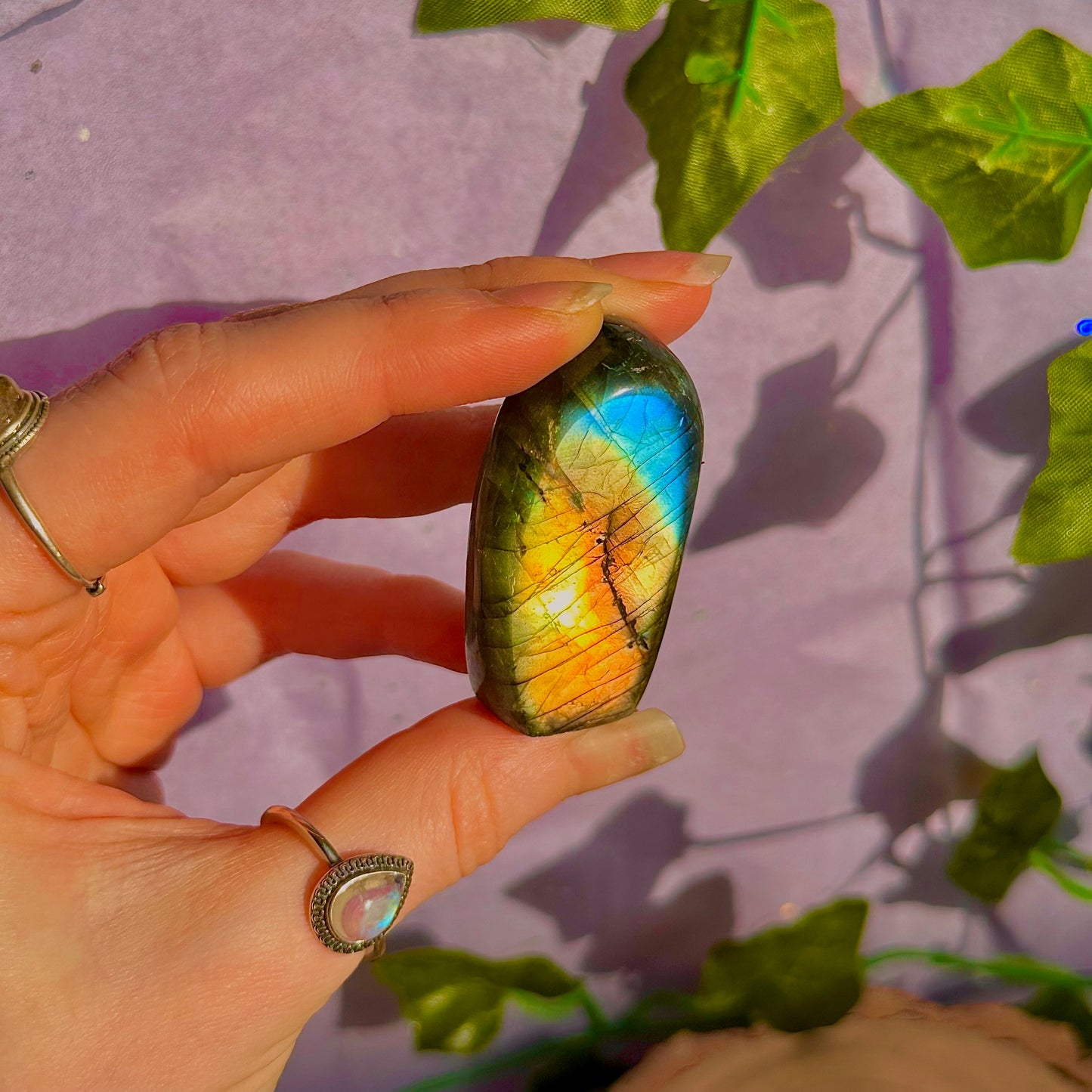 labradorite oil spill flash mini freeform ~ intuitively chosen