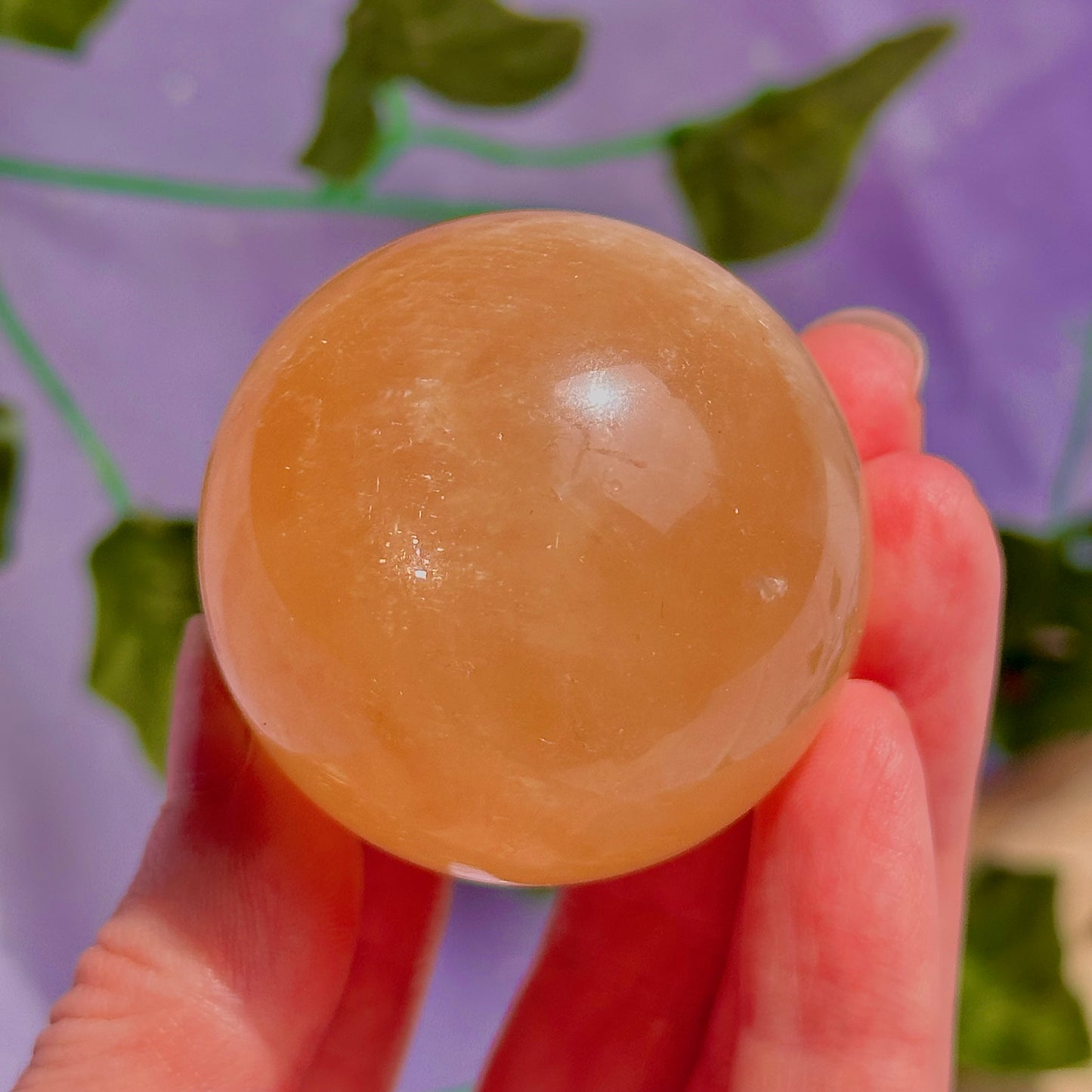 honey calcite sphere