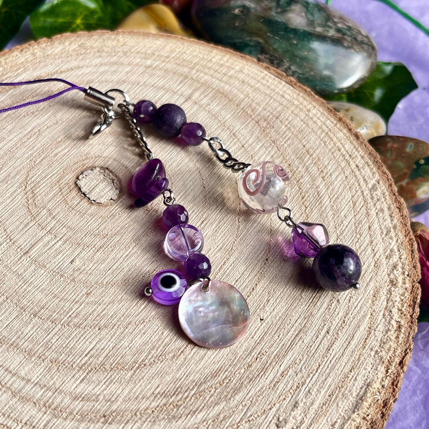 purple phone charm