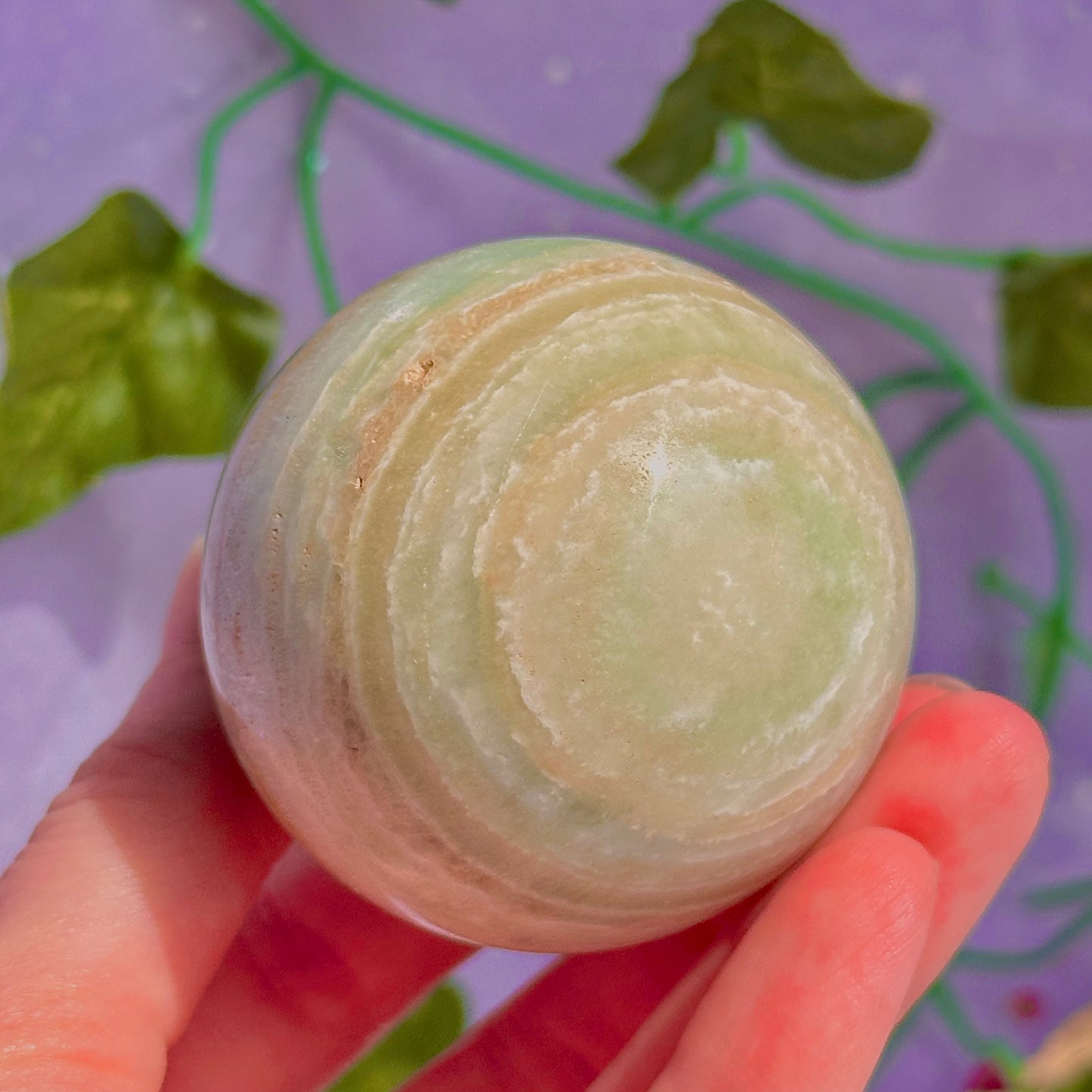 pistachio calcite sphere