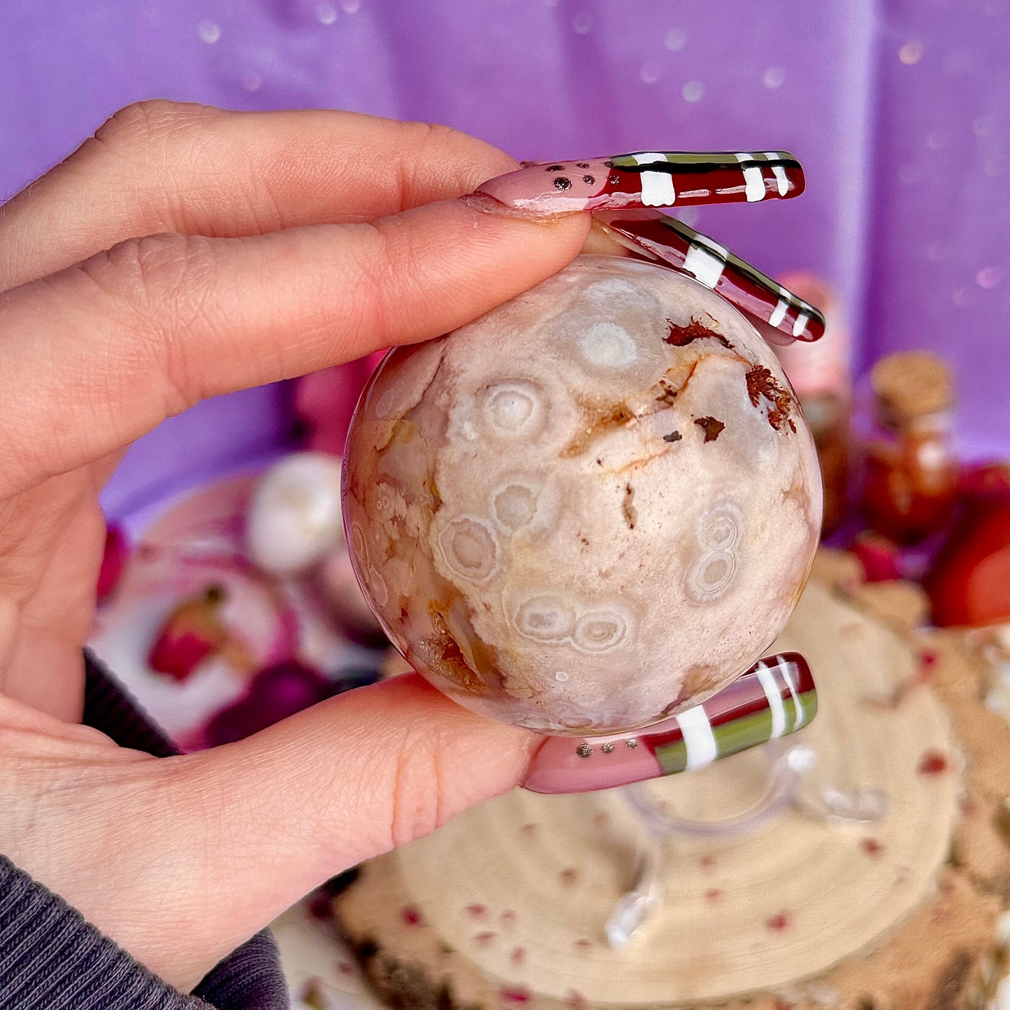 flower agate sphere B