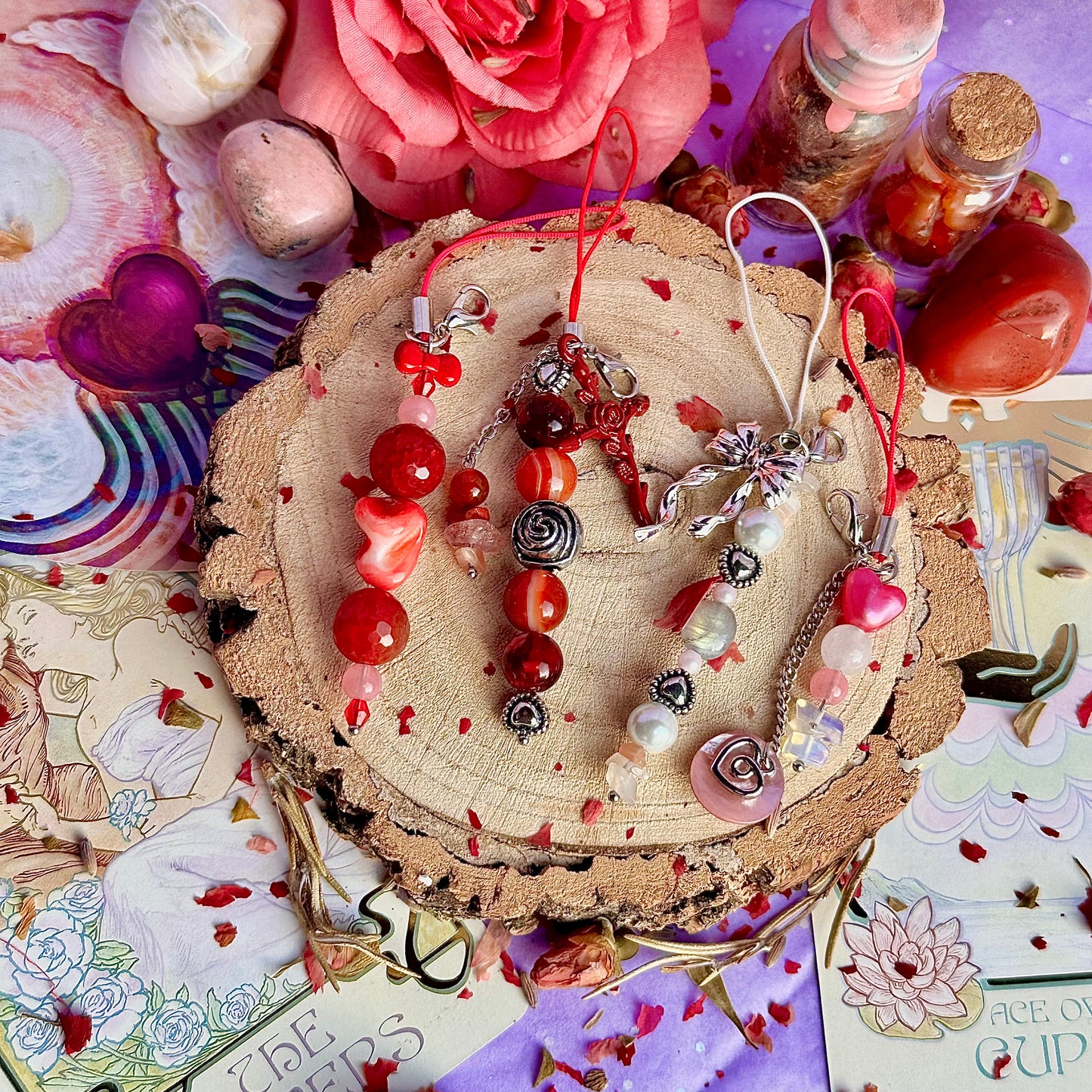 vintage love letter phone charms