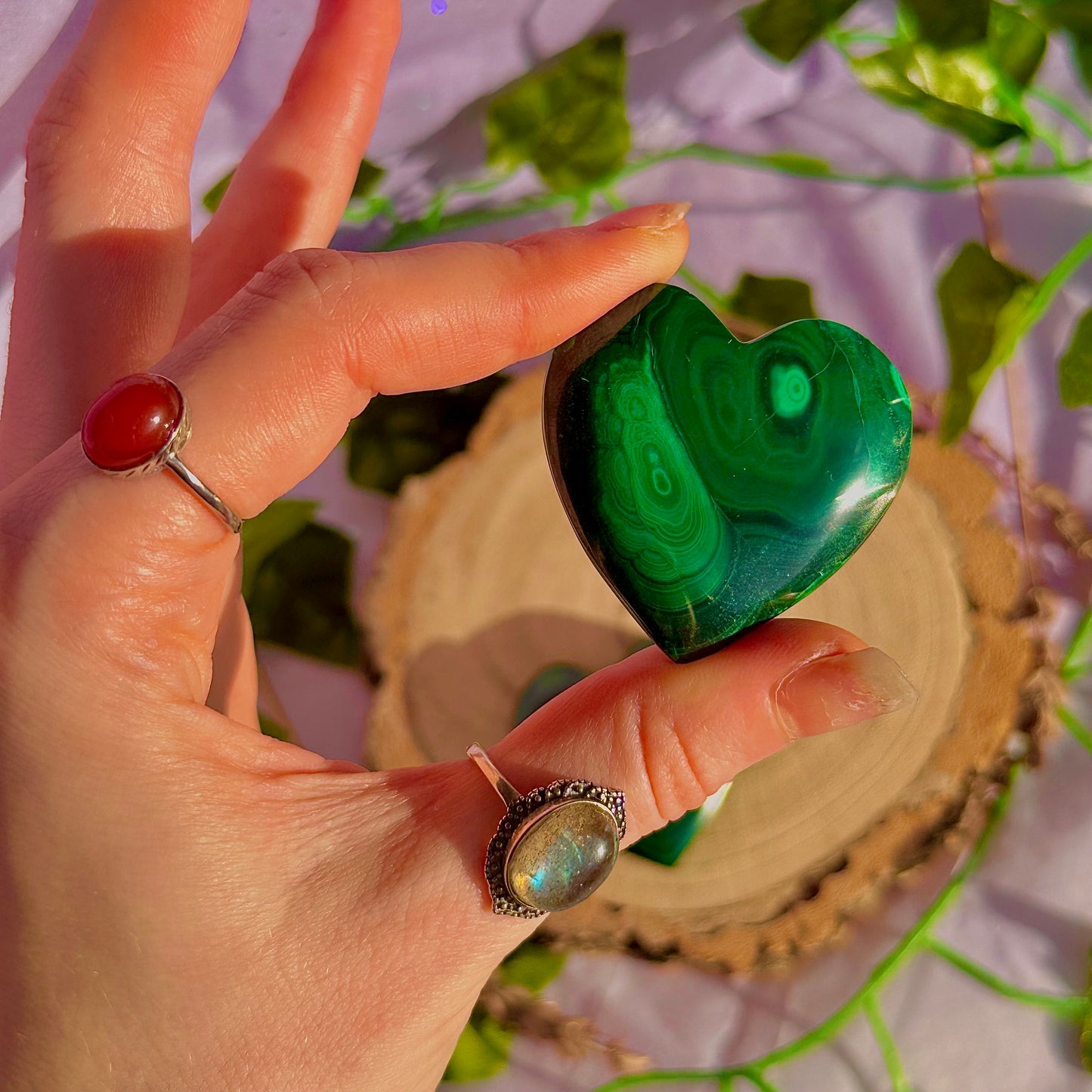 malachite heart carvings ~ intuitively chosen