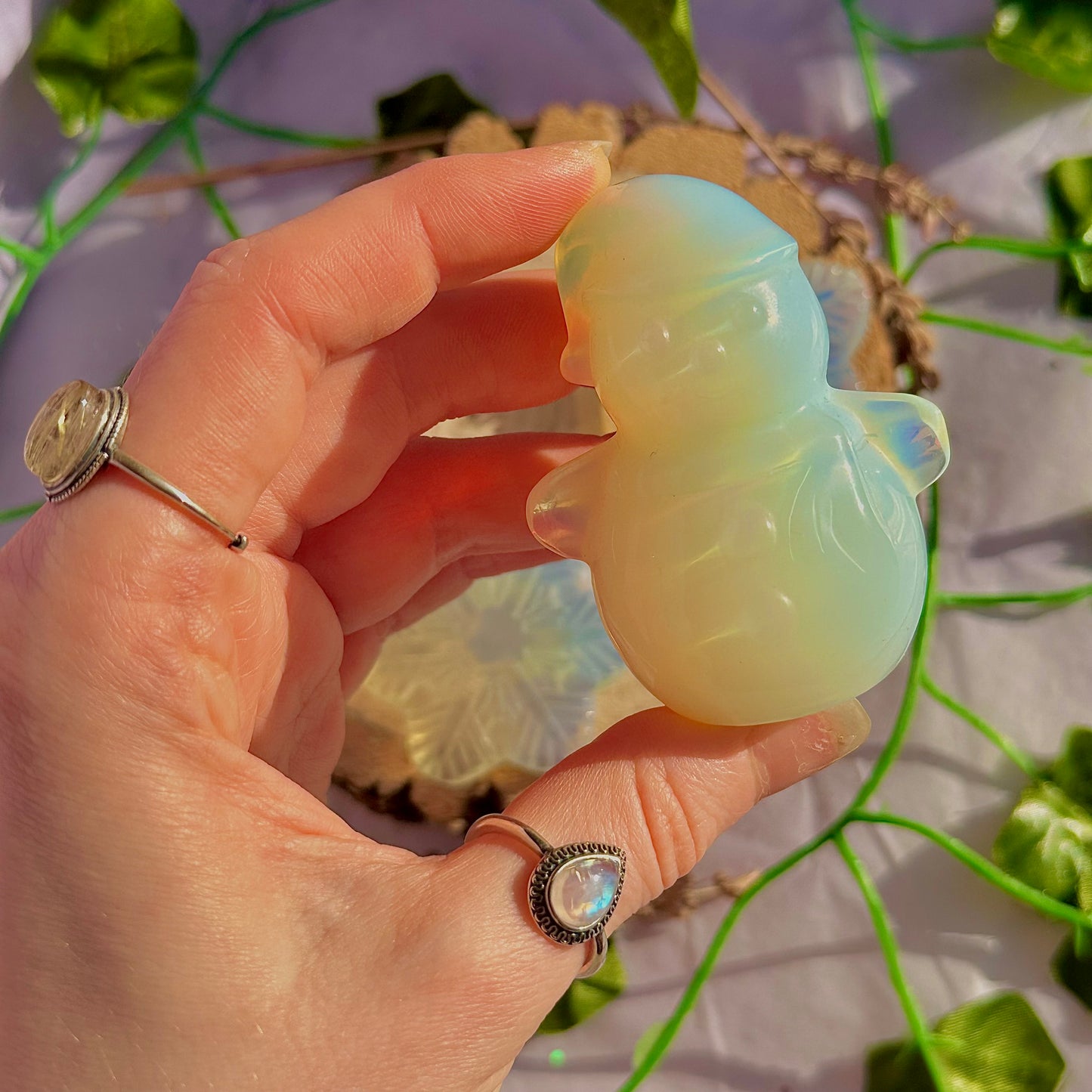 opalite snowman and snowflake carvings ~ choose your own