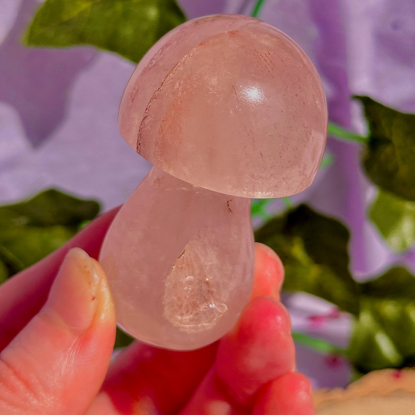 hematoid quartz mushroom carving