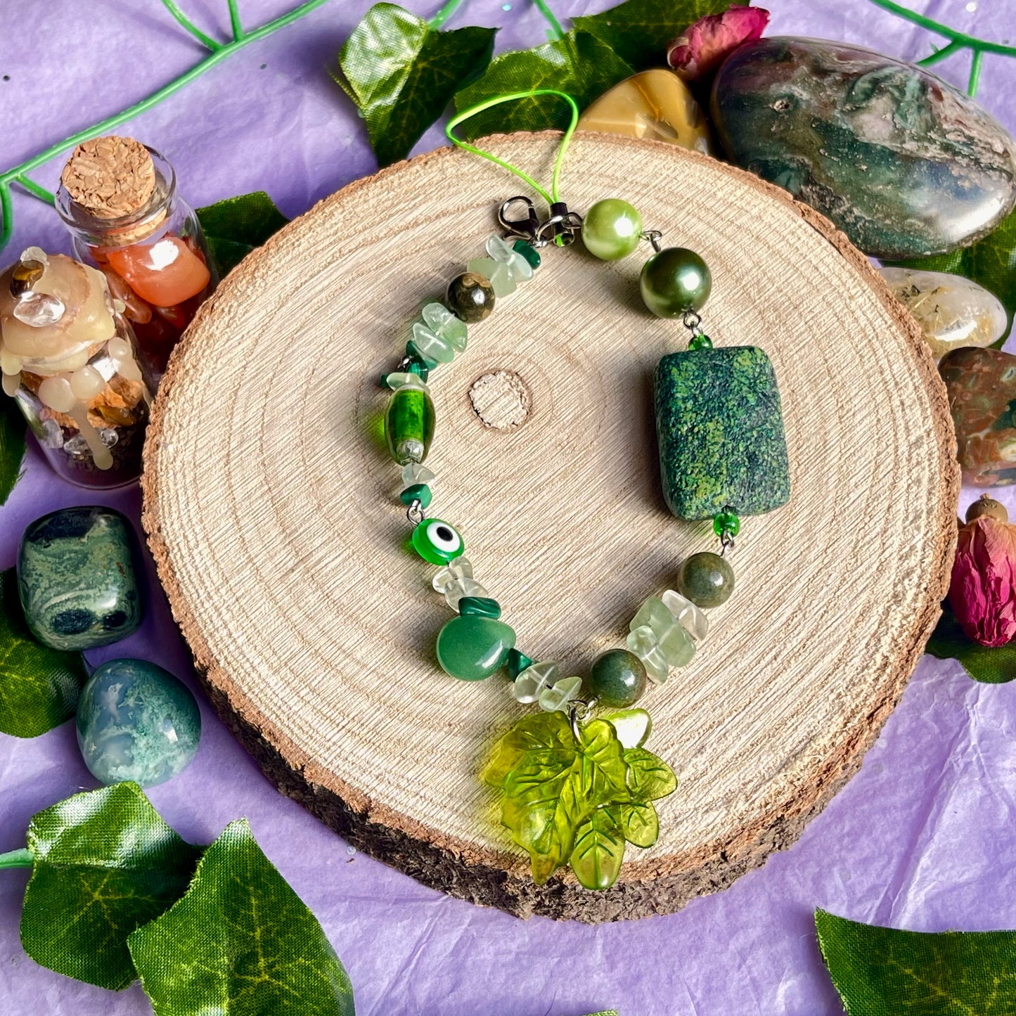 green phone charm