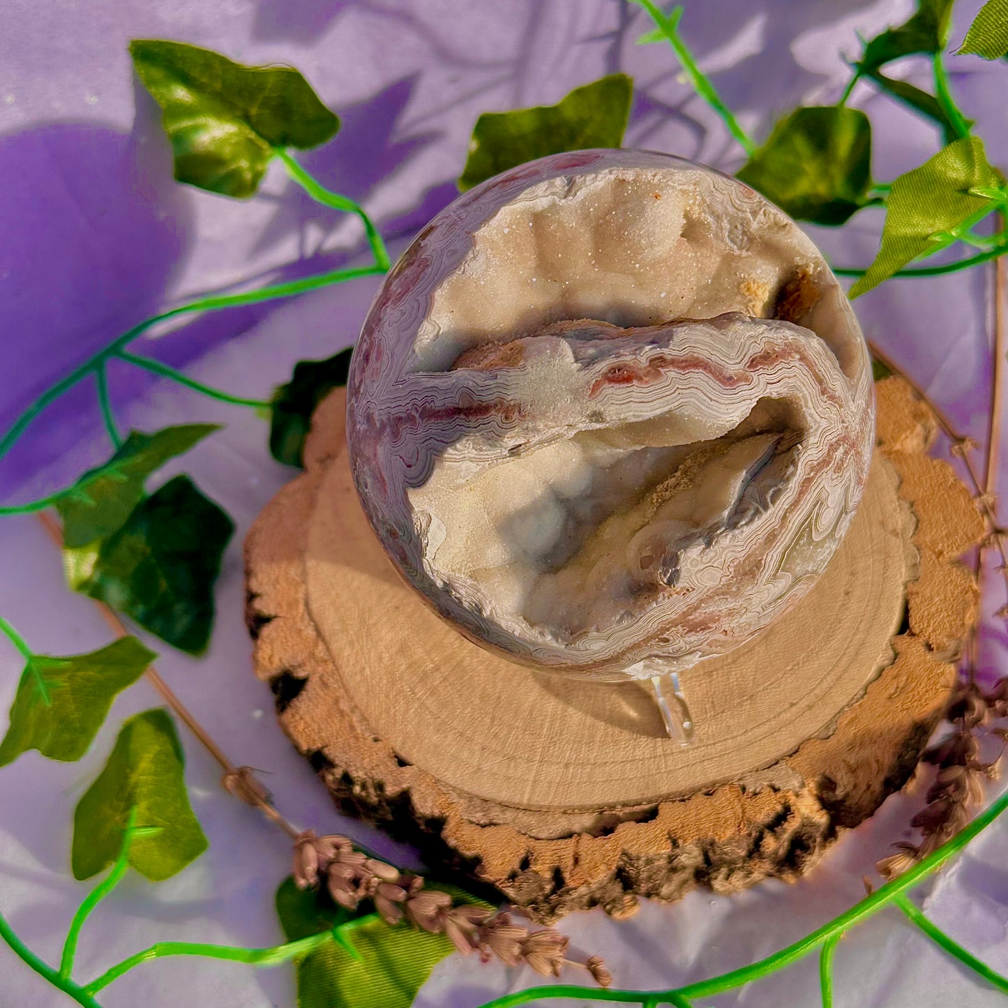 druzy crazy lace agate sphere ~ 546g