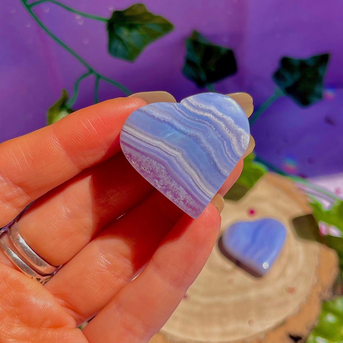 blue lace agate hearts ~ intuitively chosen