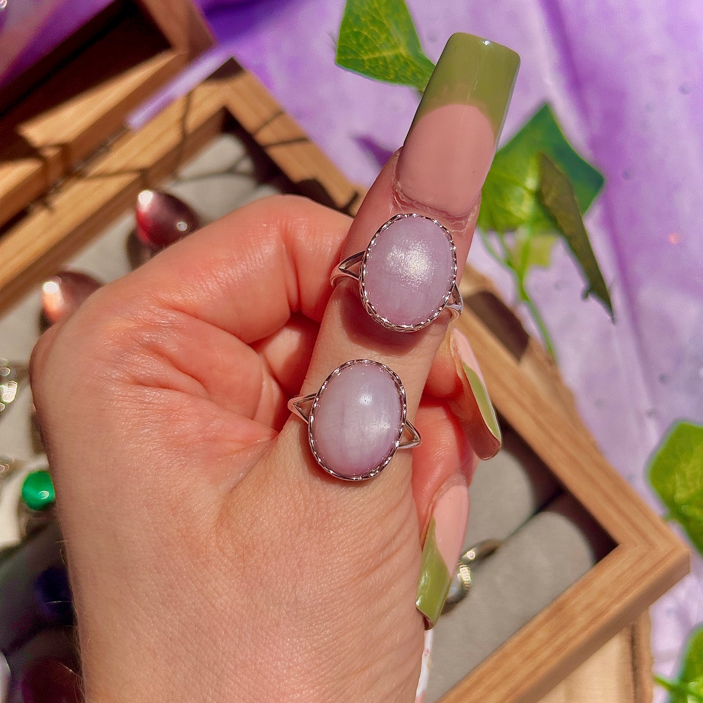 kunzite 925 sterling silver adjustable ring