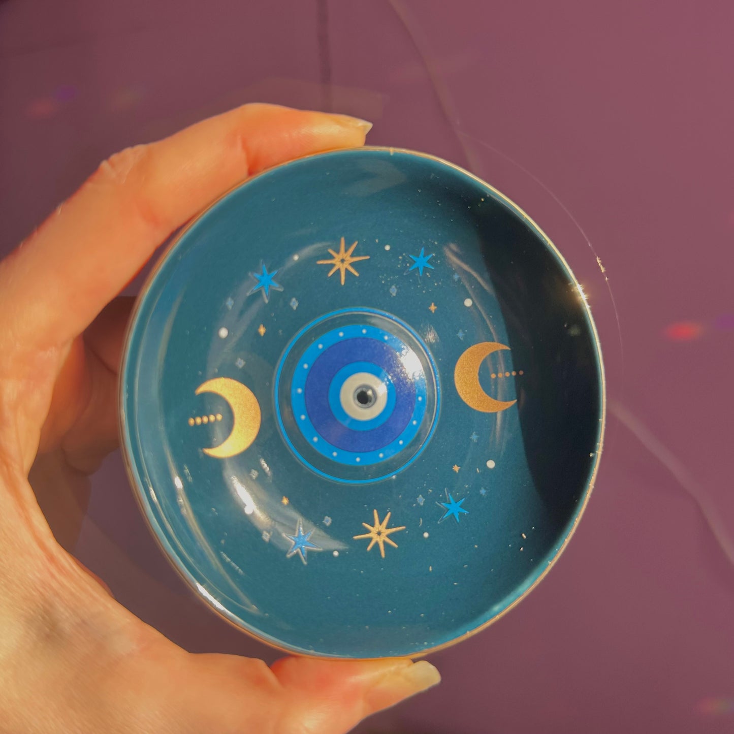 all seeing eye blue print incense holder